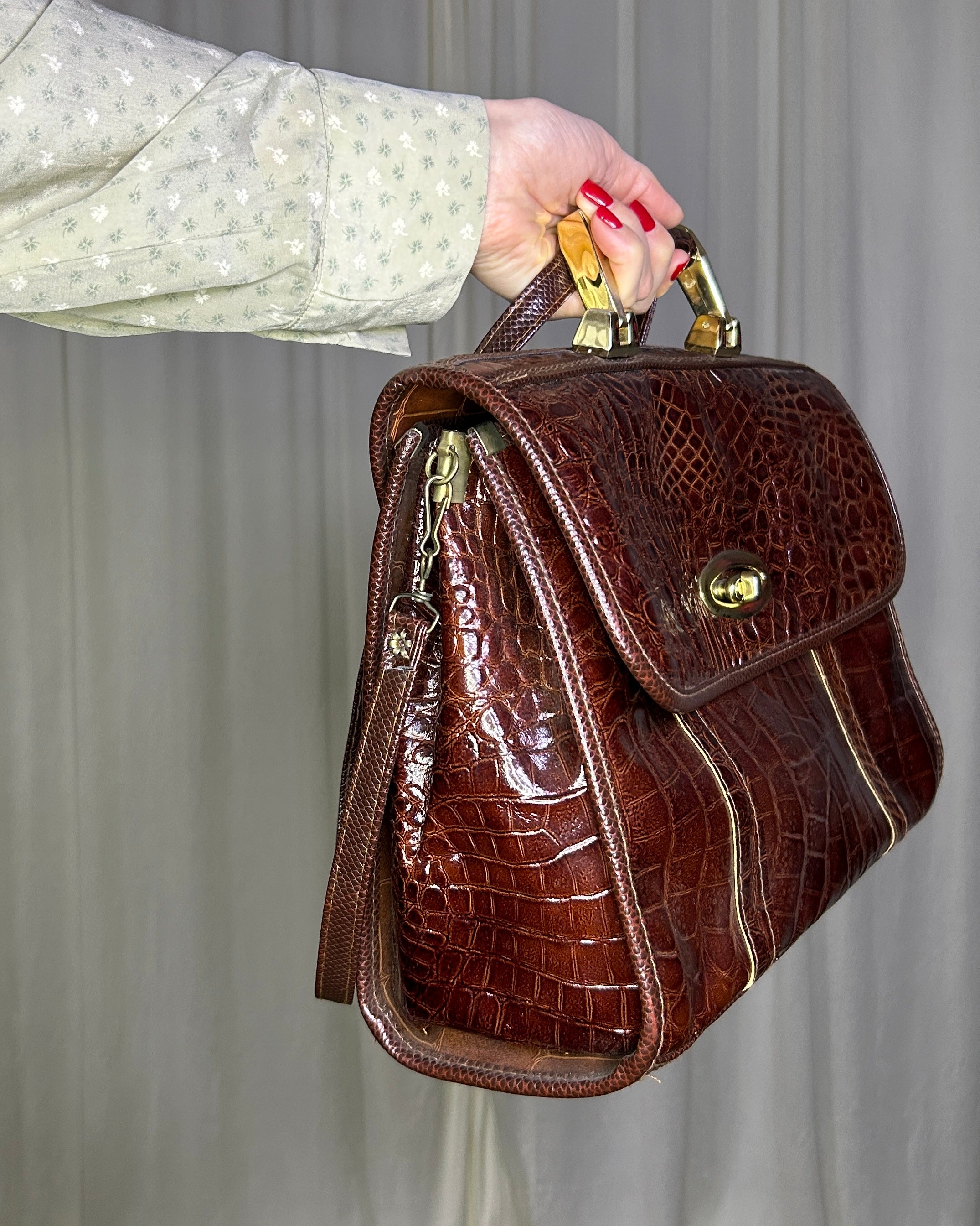 Borsa martellata marrone