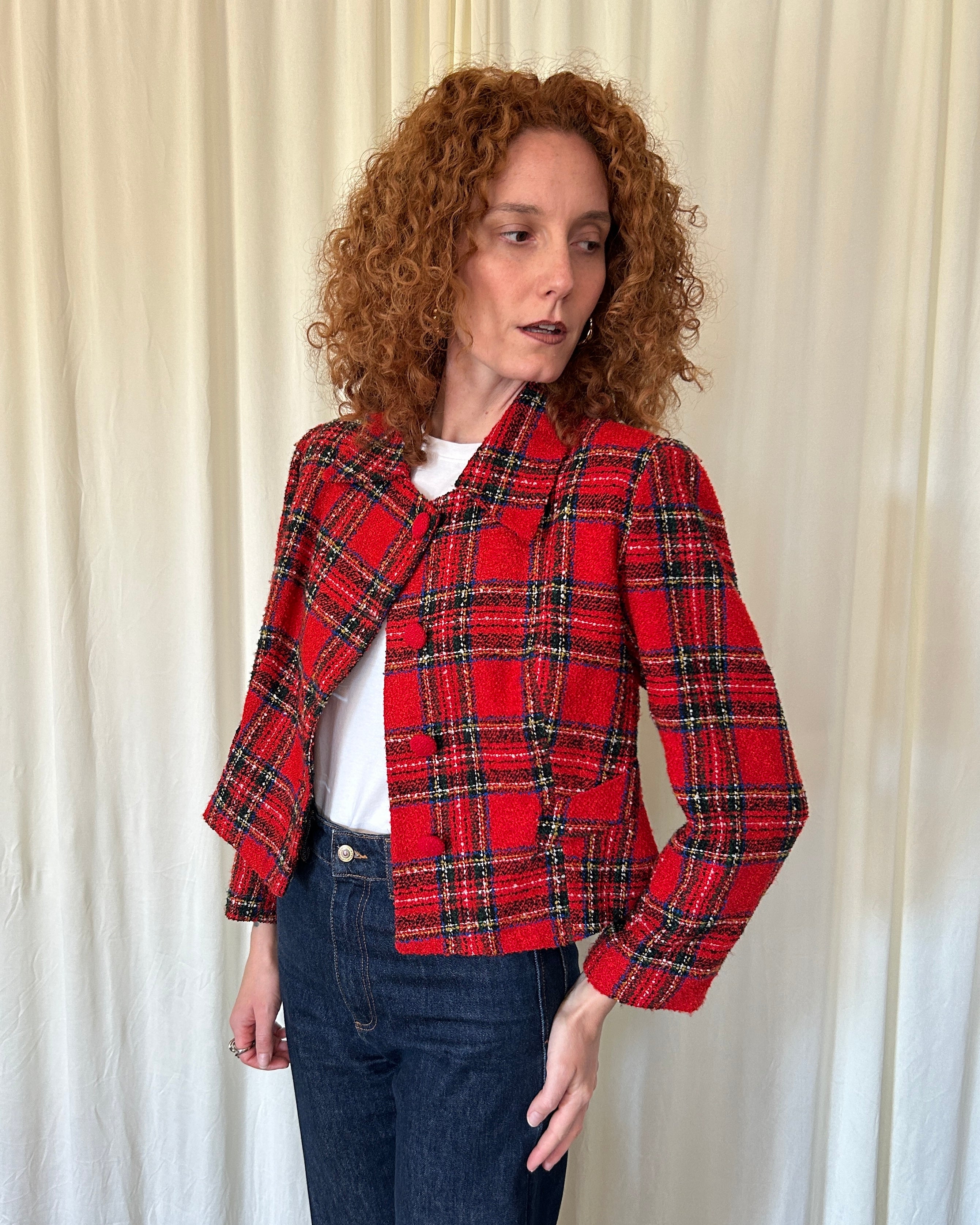 Blazer tartan corto