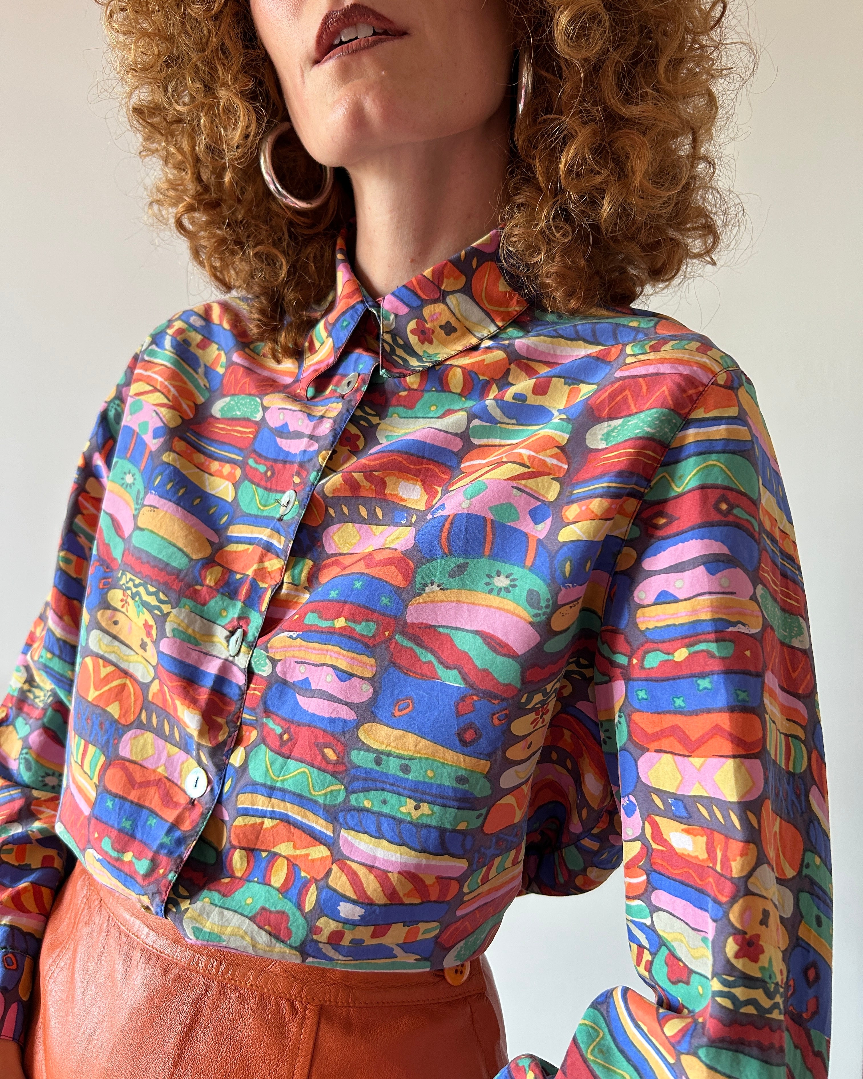 Camicia fantasia in seta