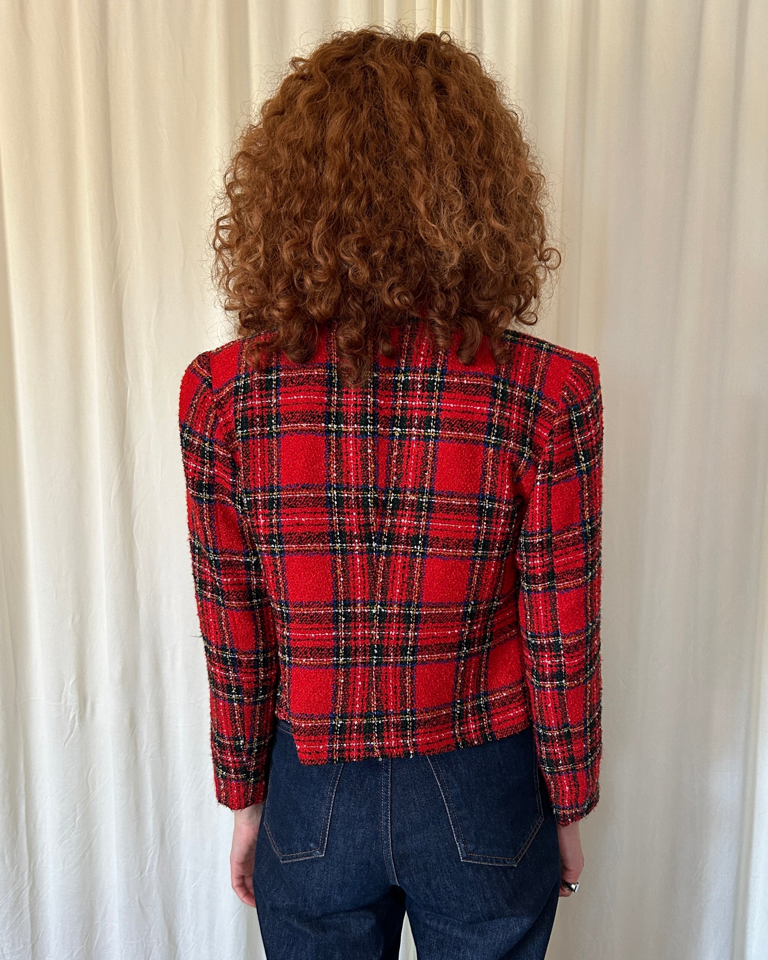 Blazer tartan corto