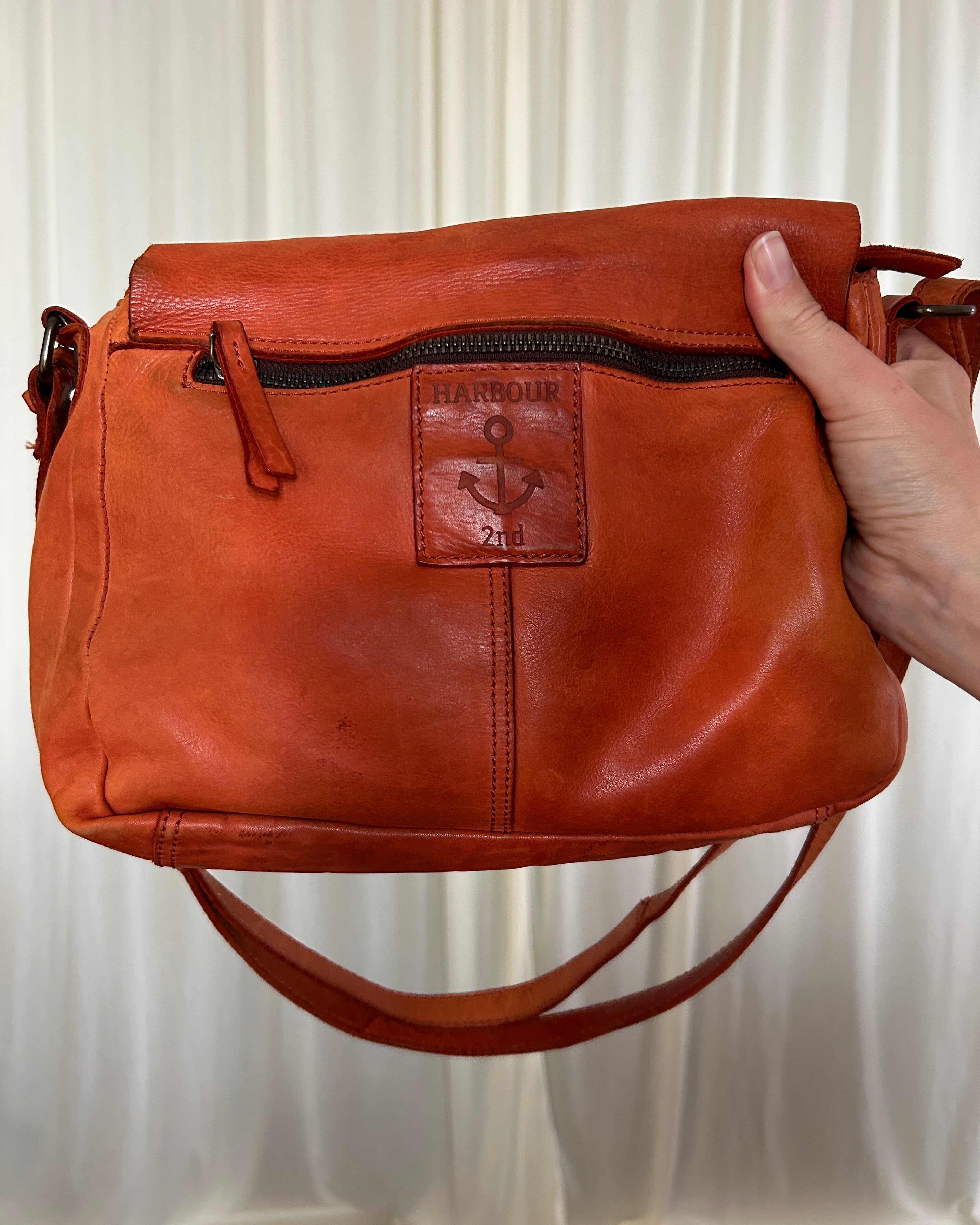Borsa pelle arancio
