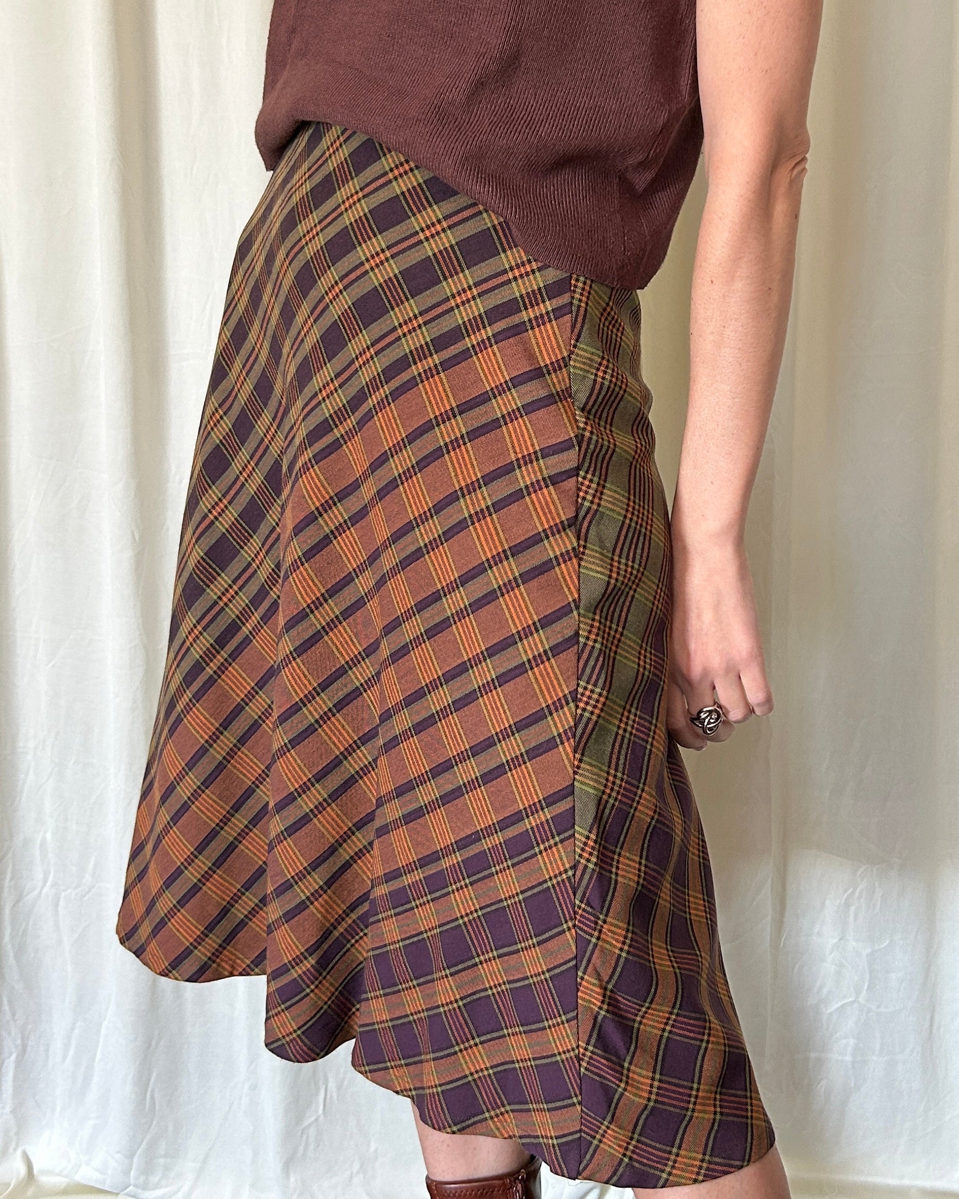 Gonna quadri arancio