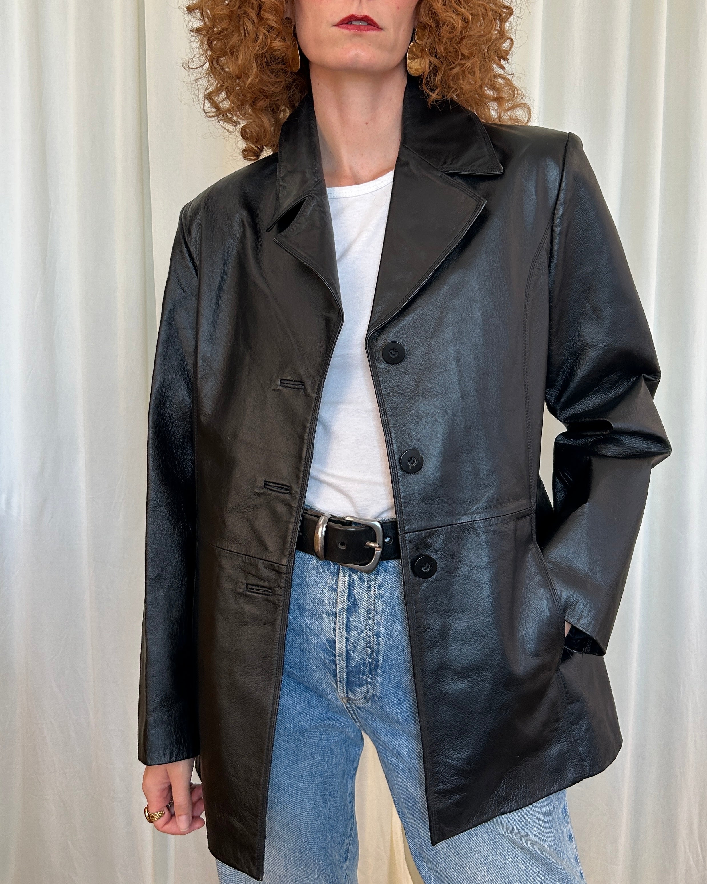 Blazer pelle nero