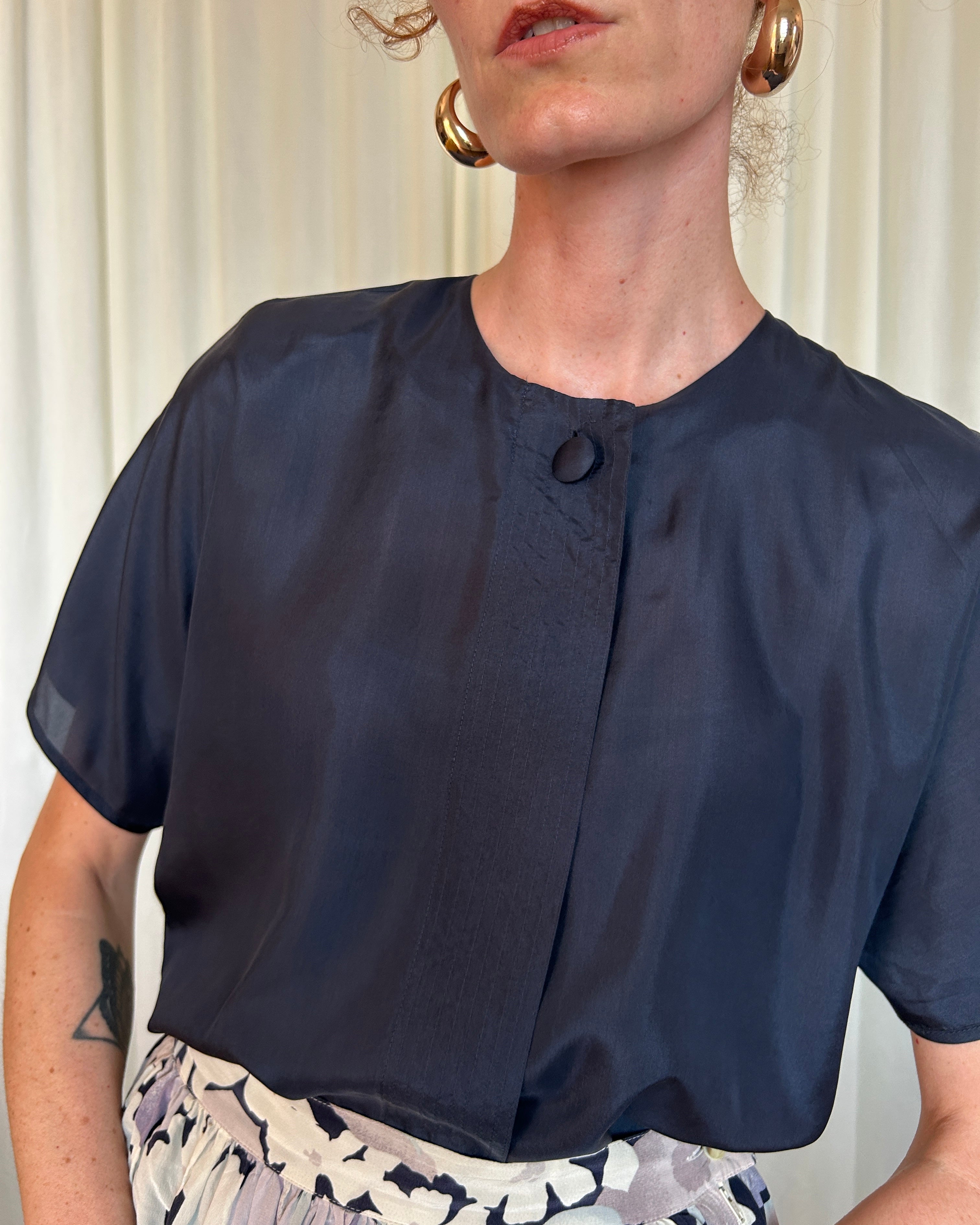 Camicia seta blue