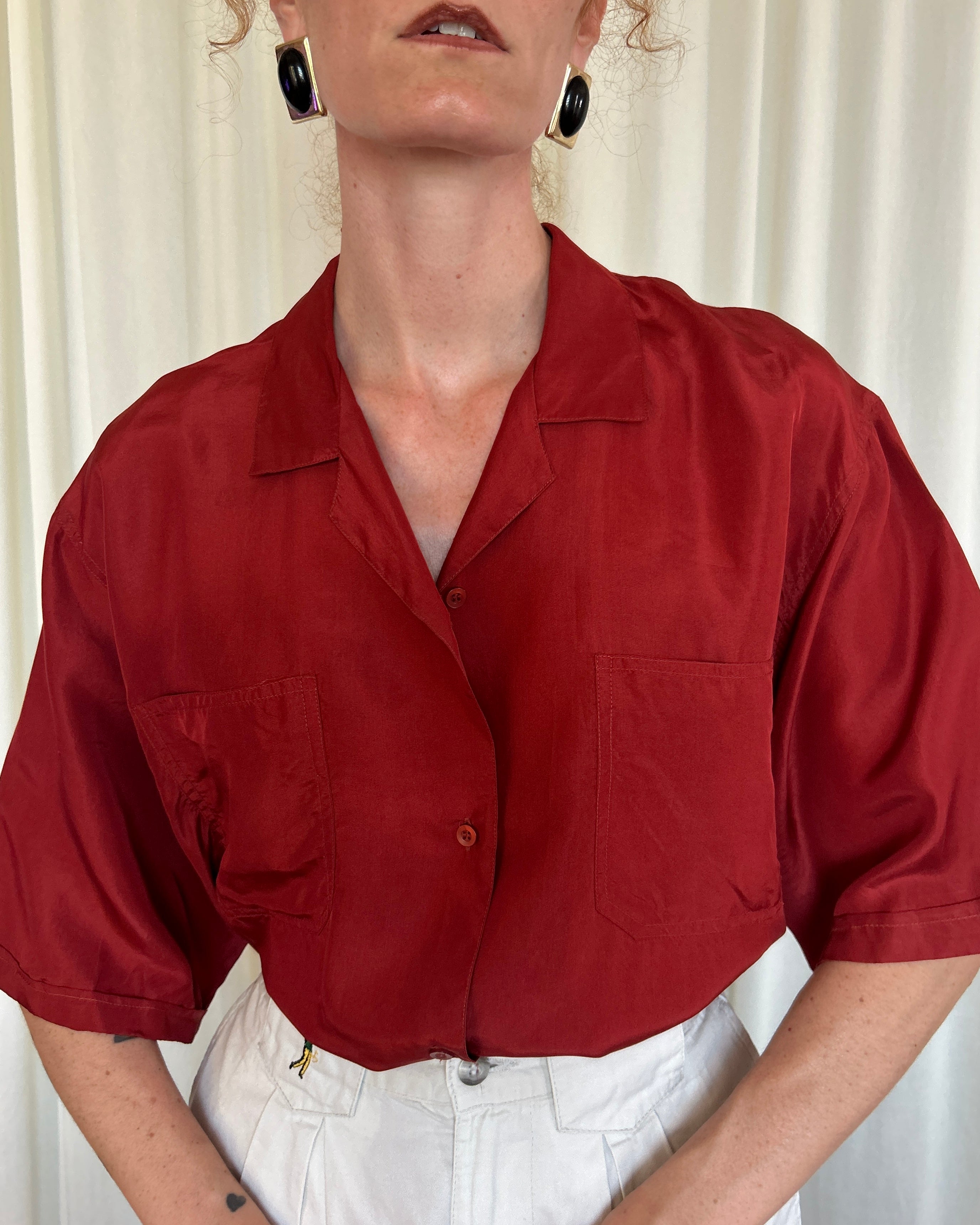 Camicia seta rossa