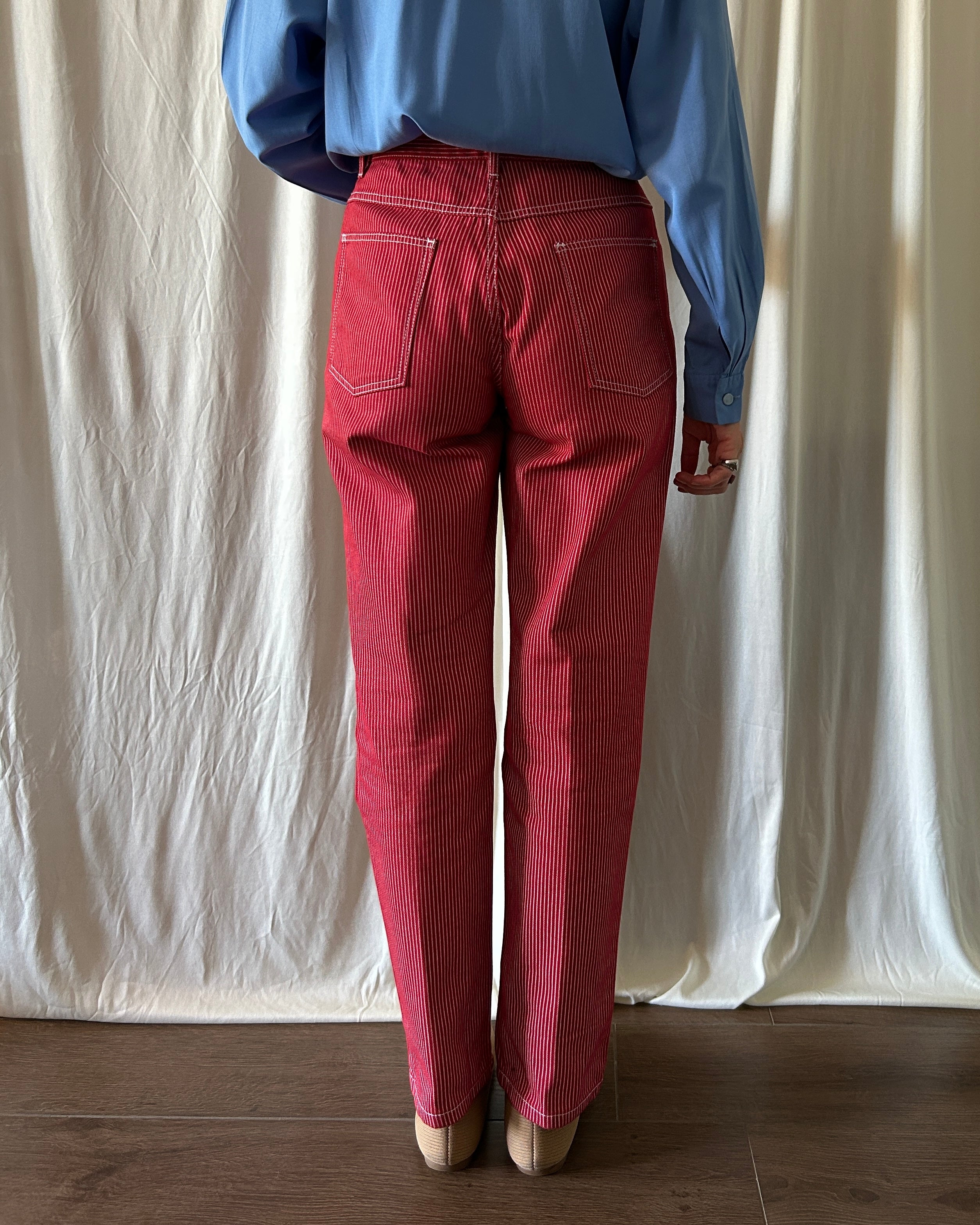 Pantalone righe rosso