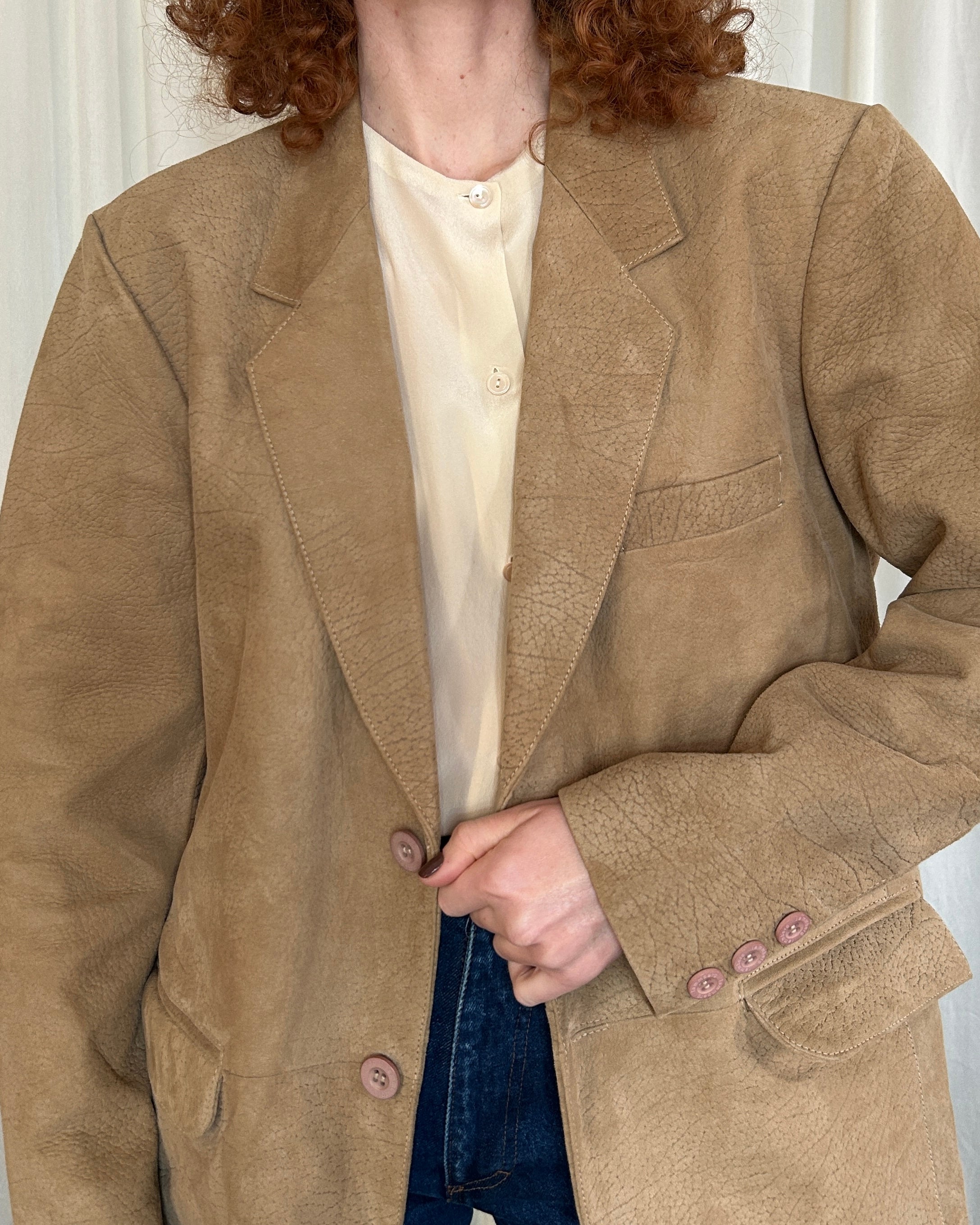 Blazer pelle beige