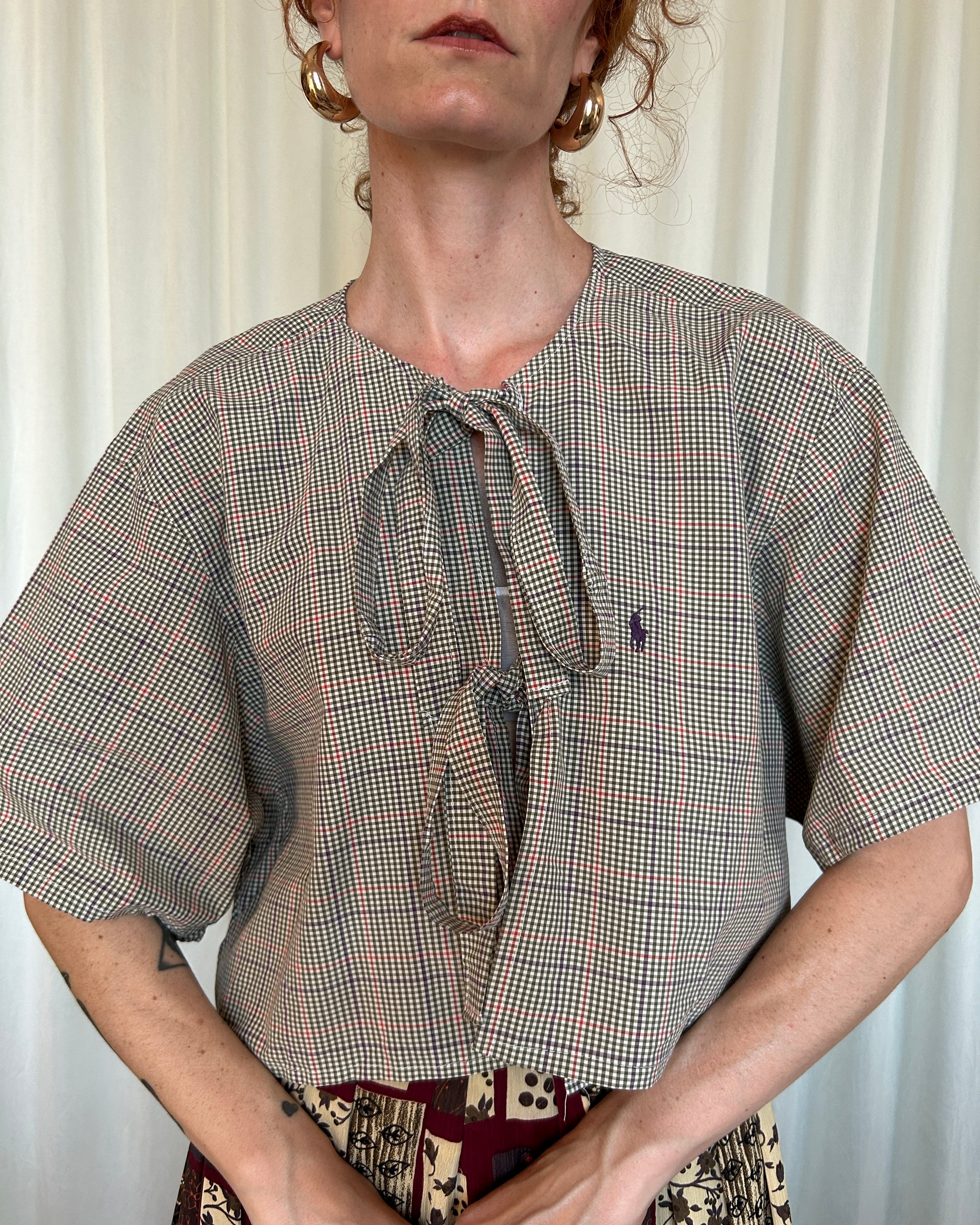 Camicia Ralph Lauren quadri beige