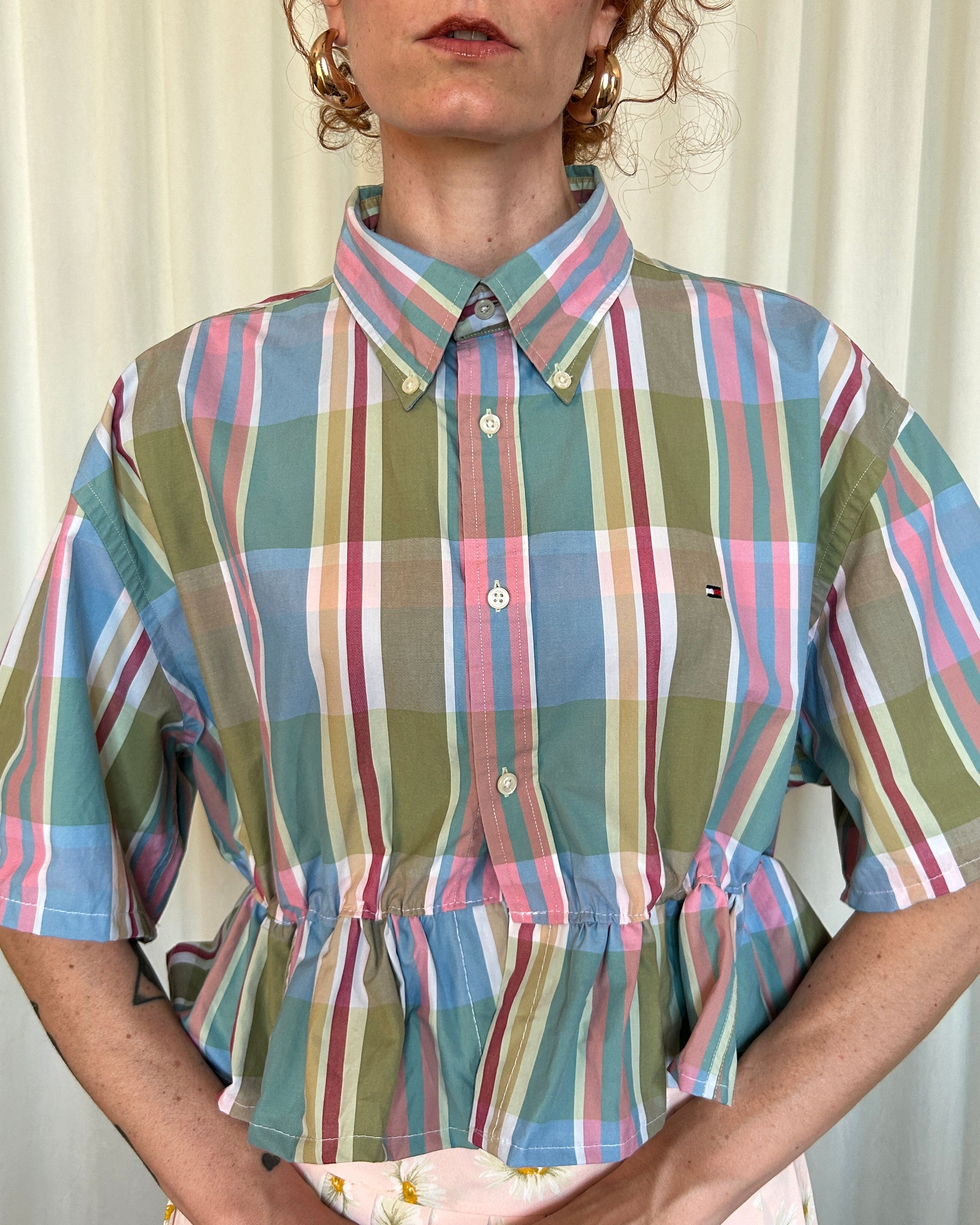 Camicia Tommy Hilfiger quadri rosa