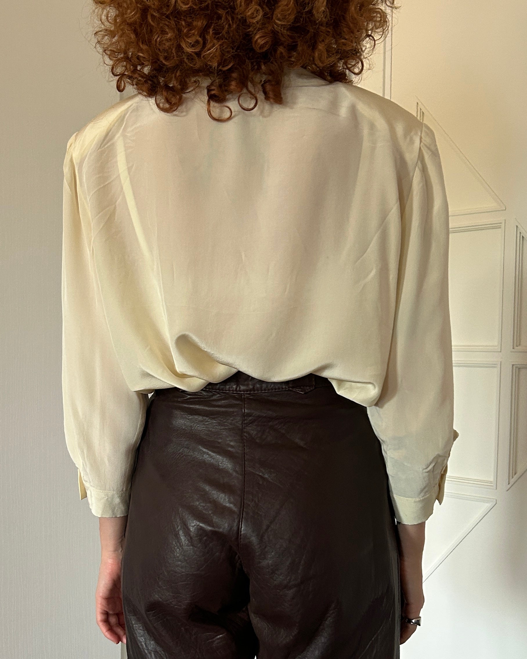 Camicia in seta panna