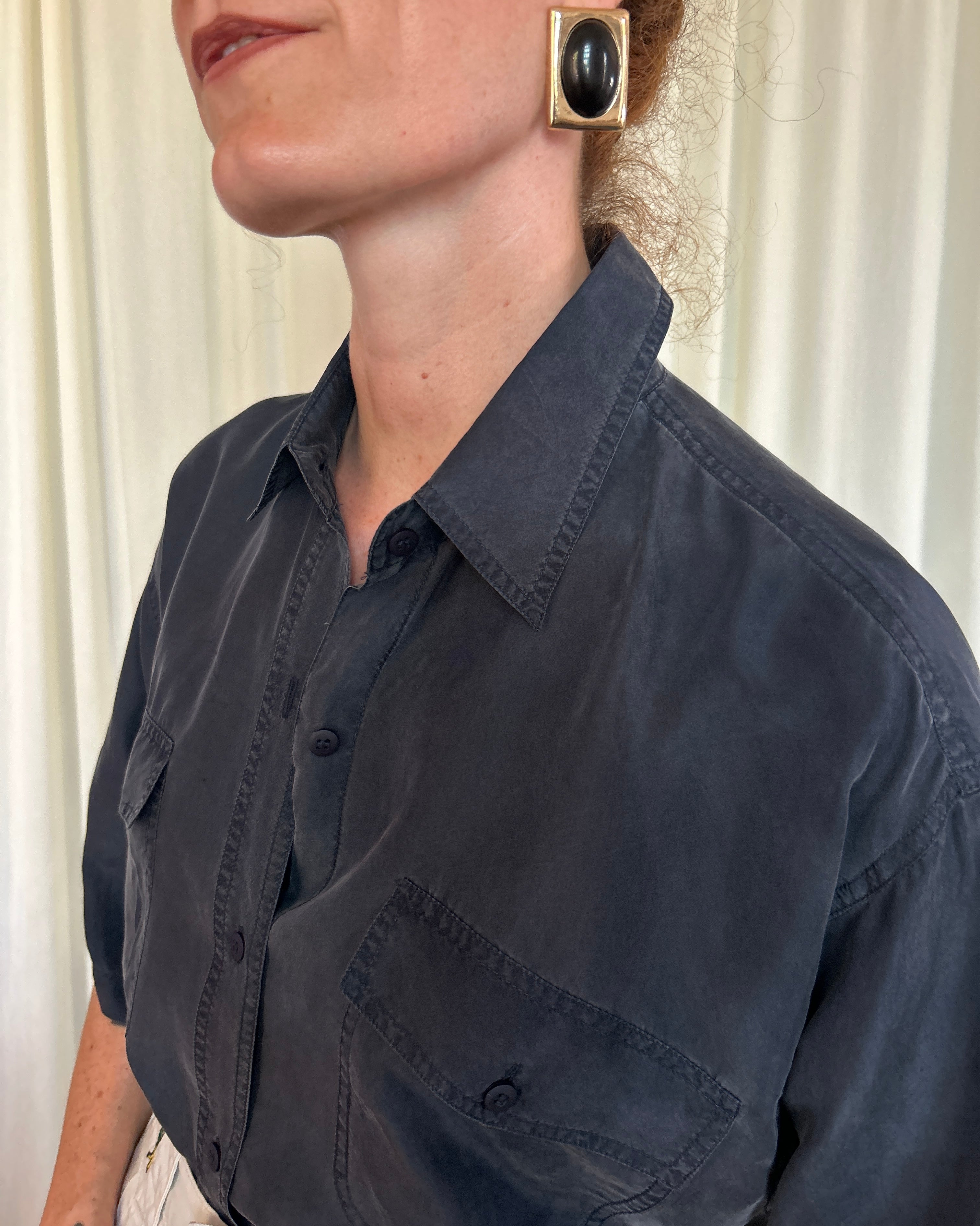 Camicia seta nera