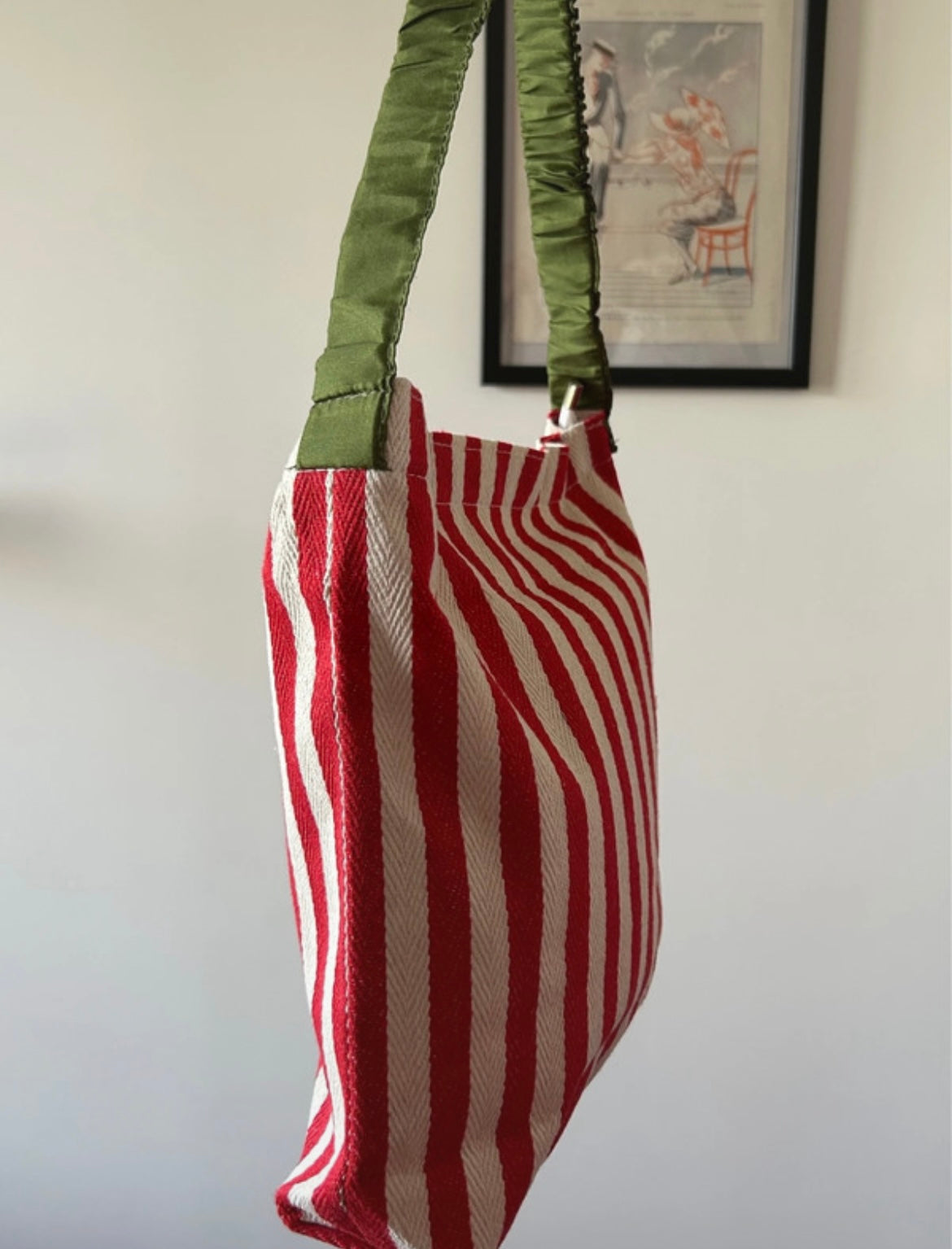 Shopper righe bianche e rosse