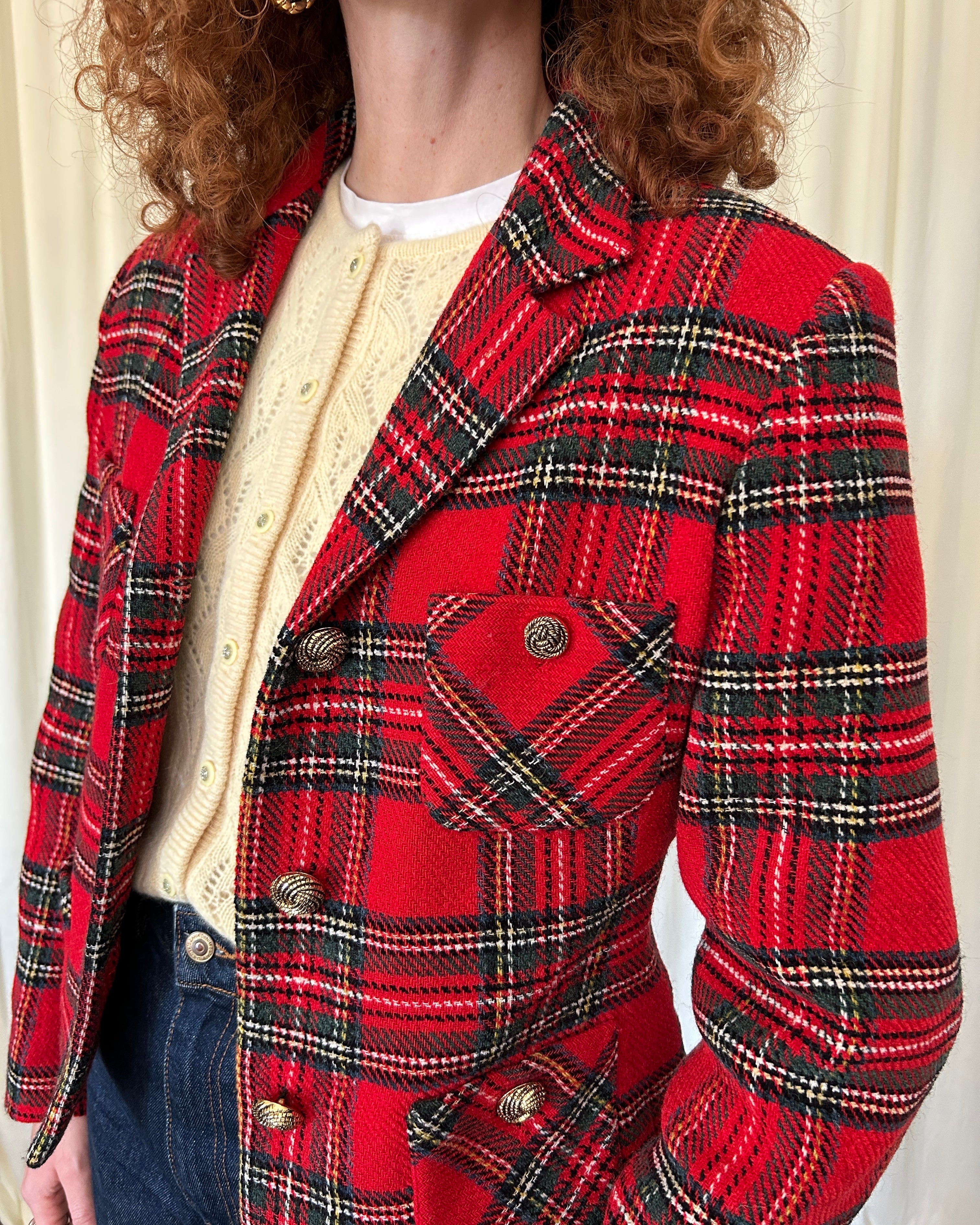 Blazer tartan rosso