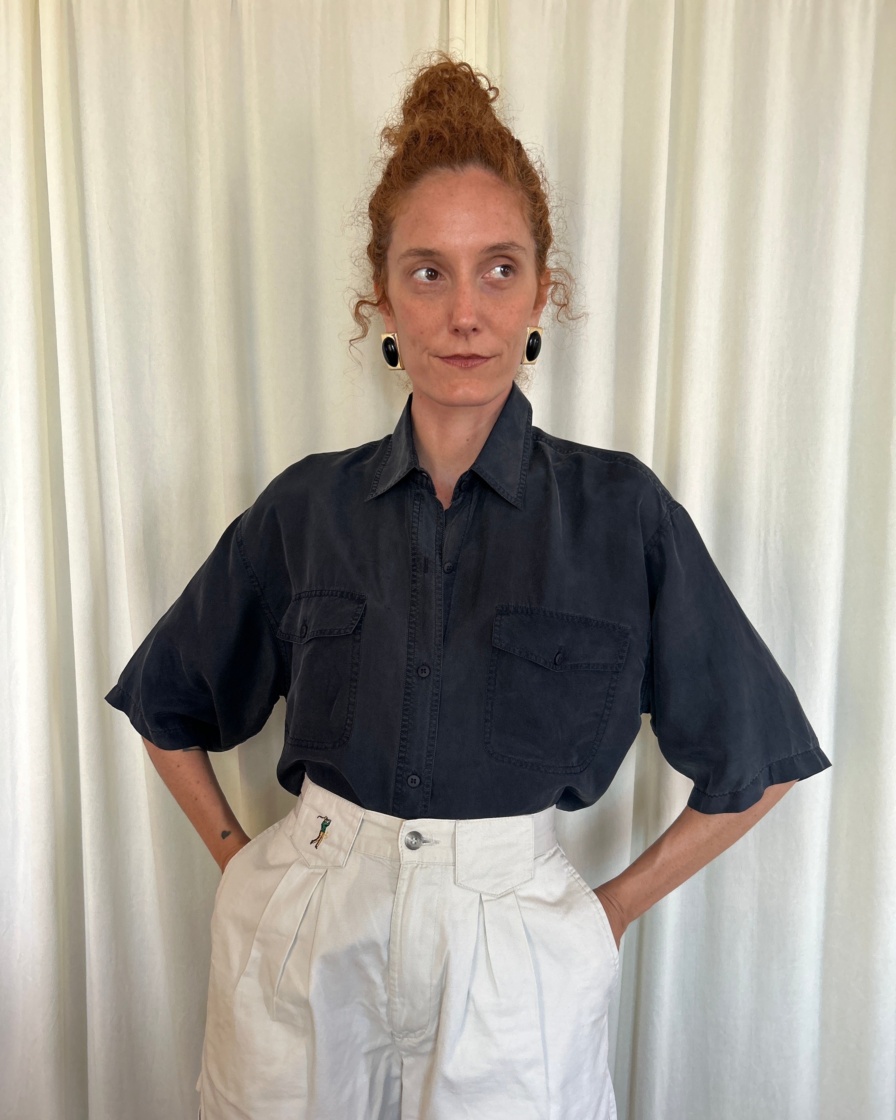 Camicia seta nera