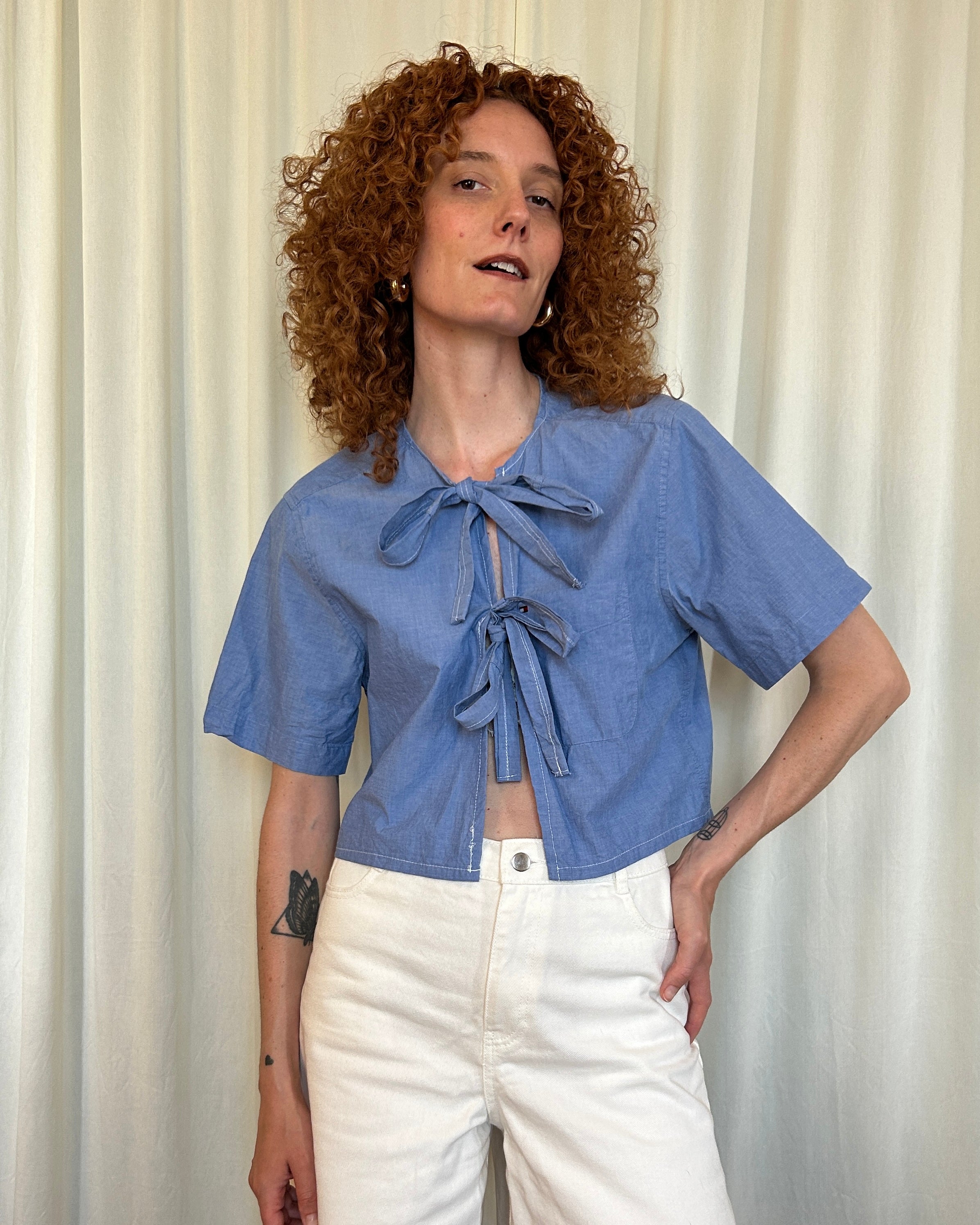 Camicia Tommy Hilfiger fiocco celeste