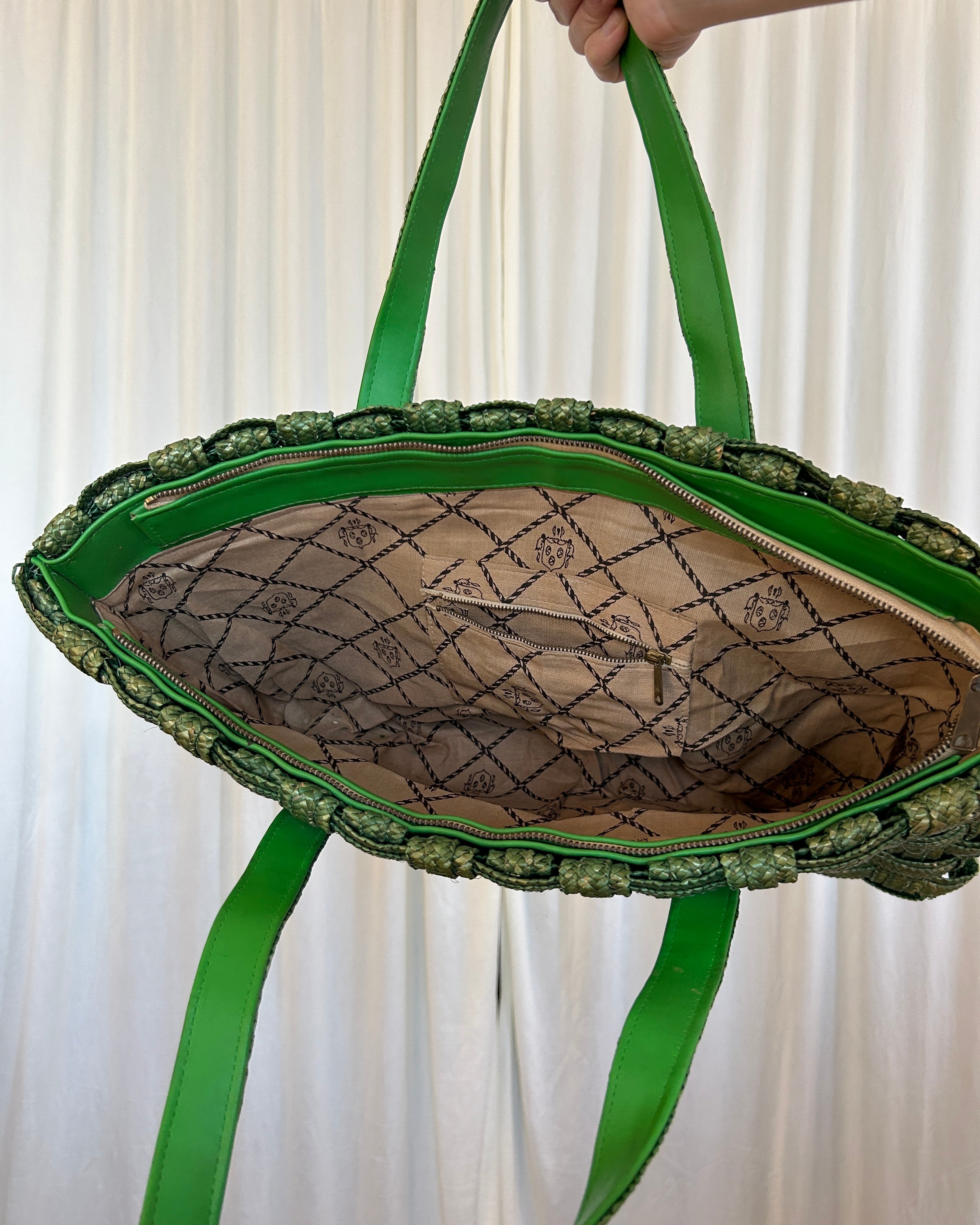 Borsa paglia verde