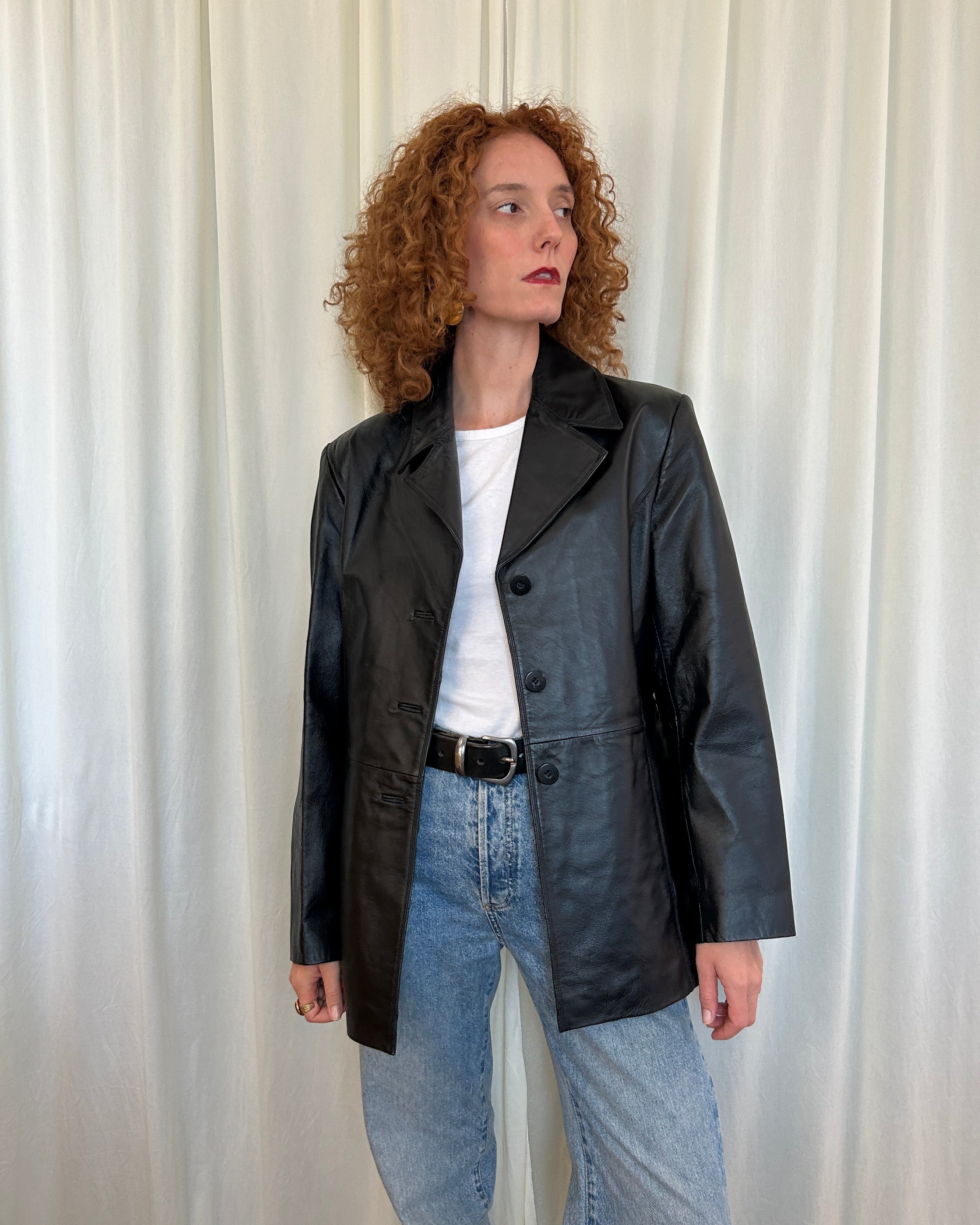 Blazer pelle nero
