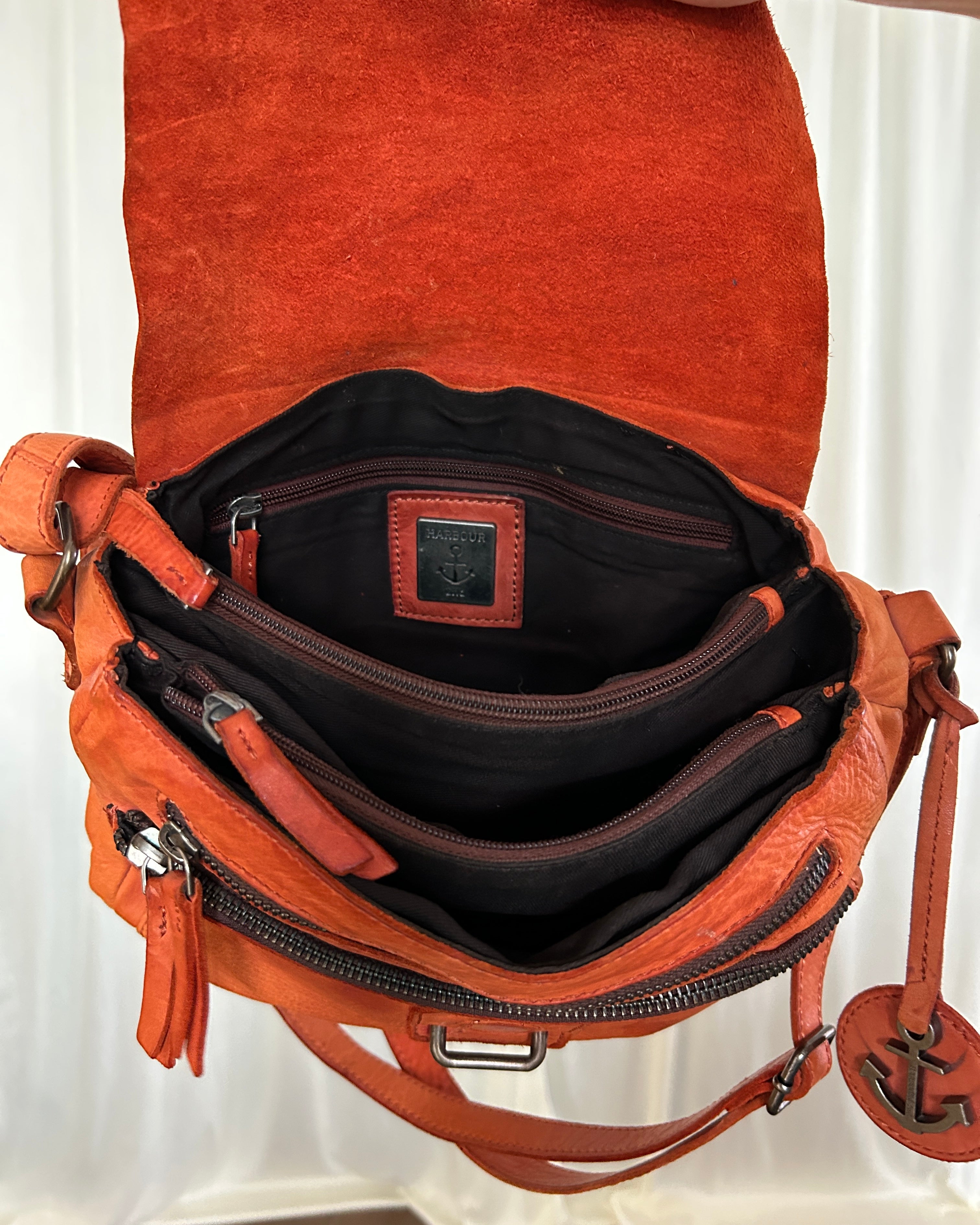 Borsa pelle arancio
