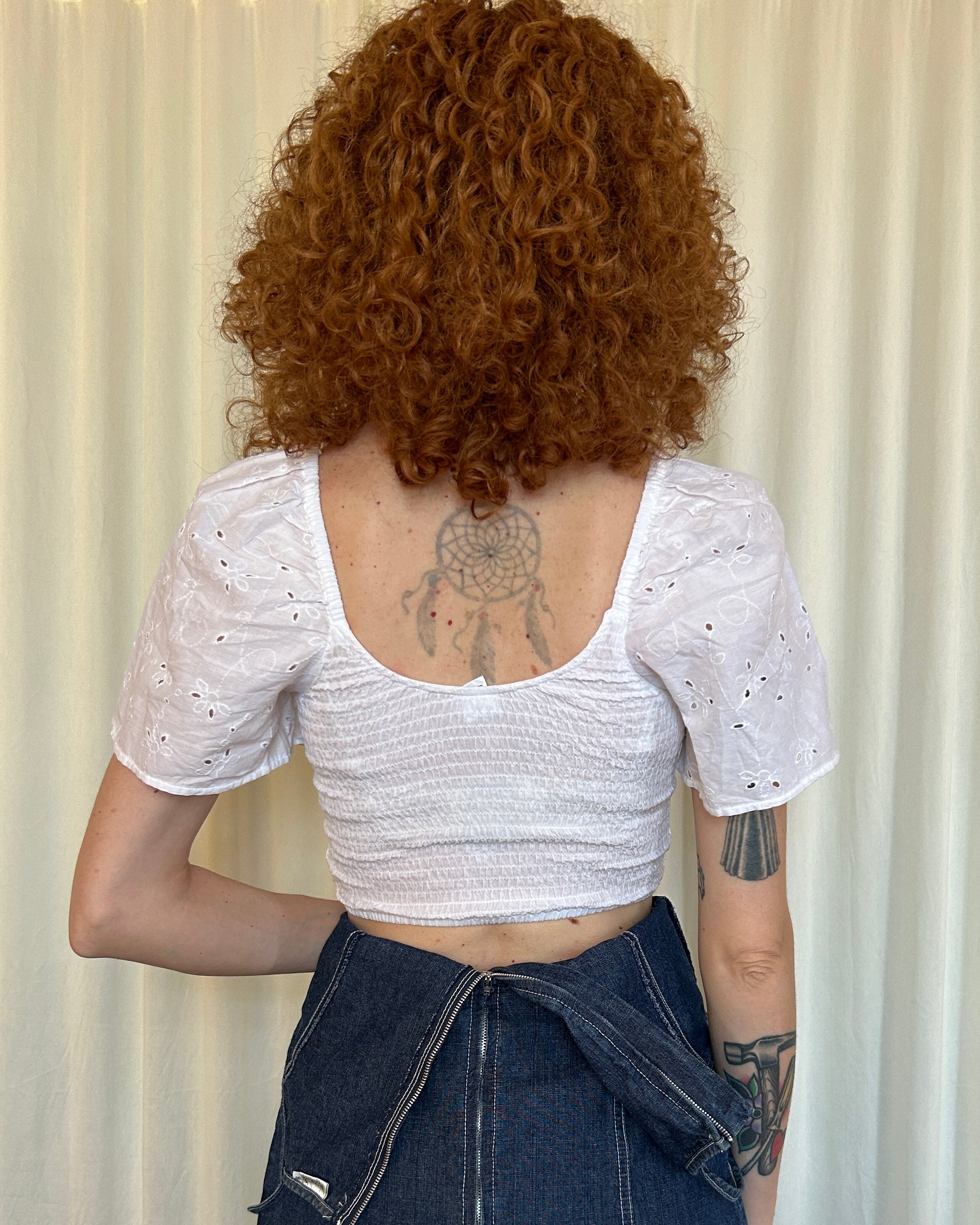 Crop top ricamo