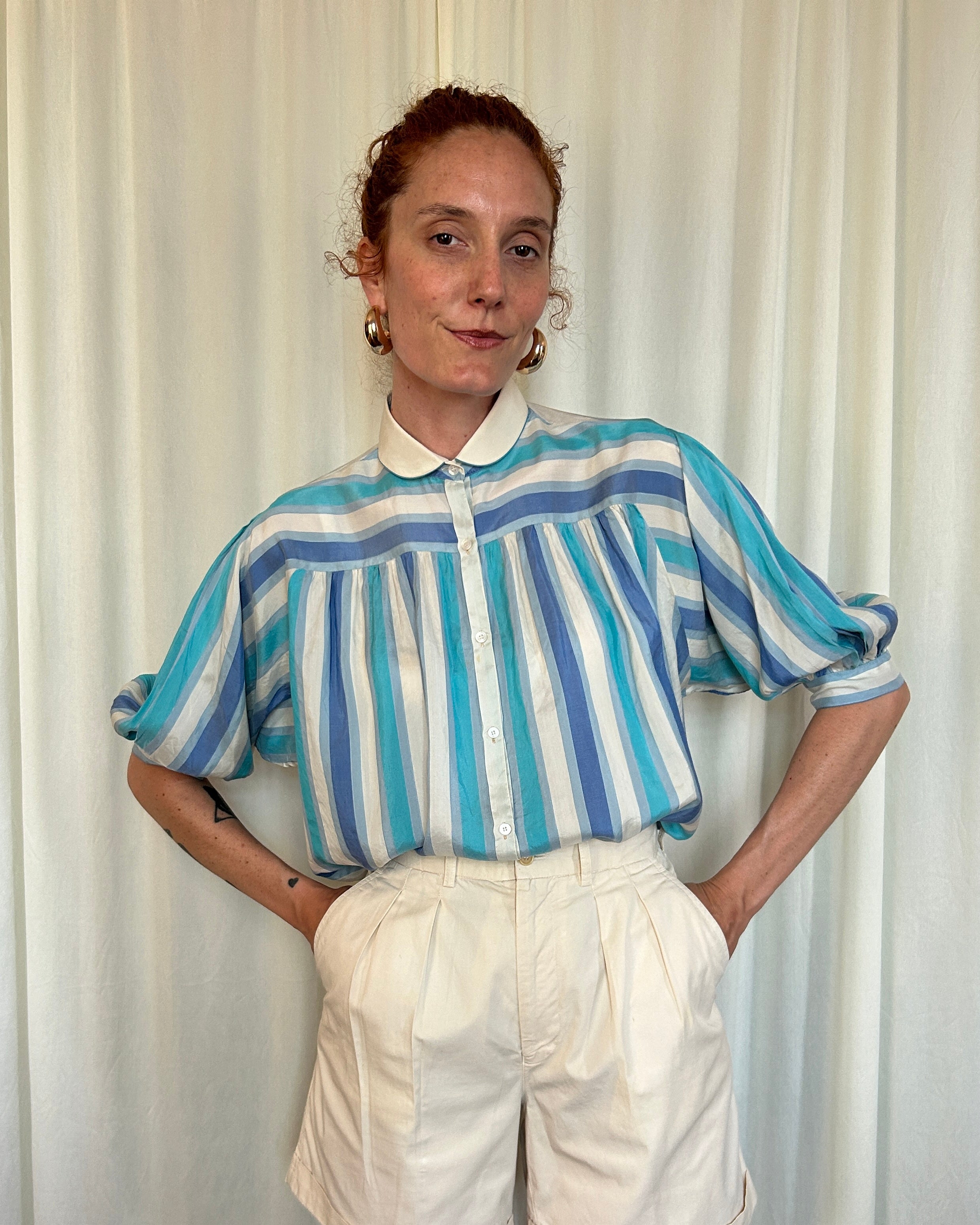 Camicia righe blu