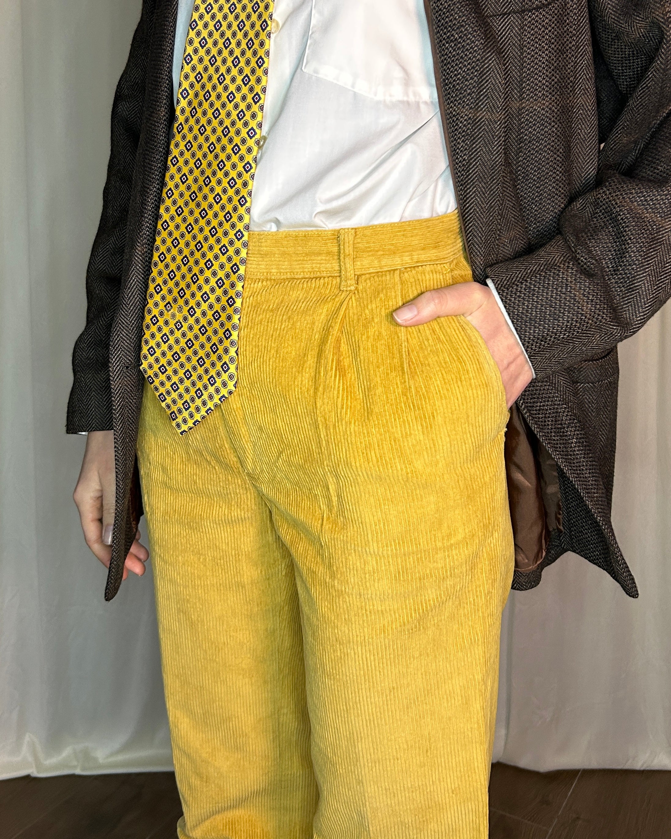 Pantalone velluto giallo