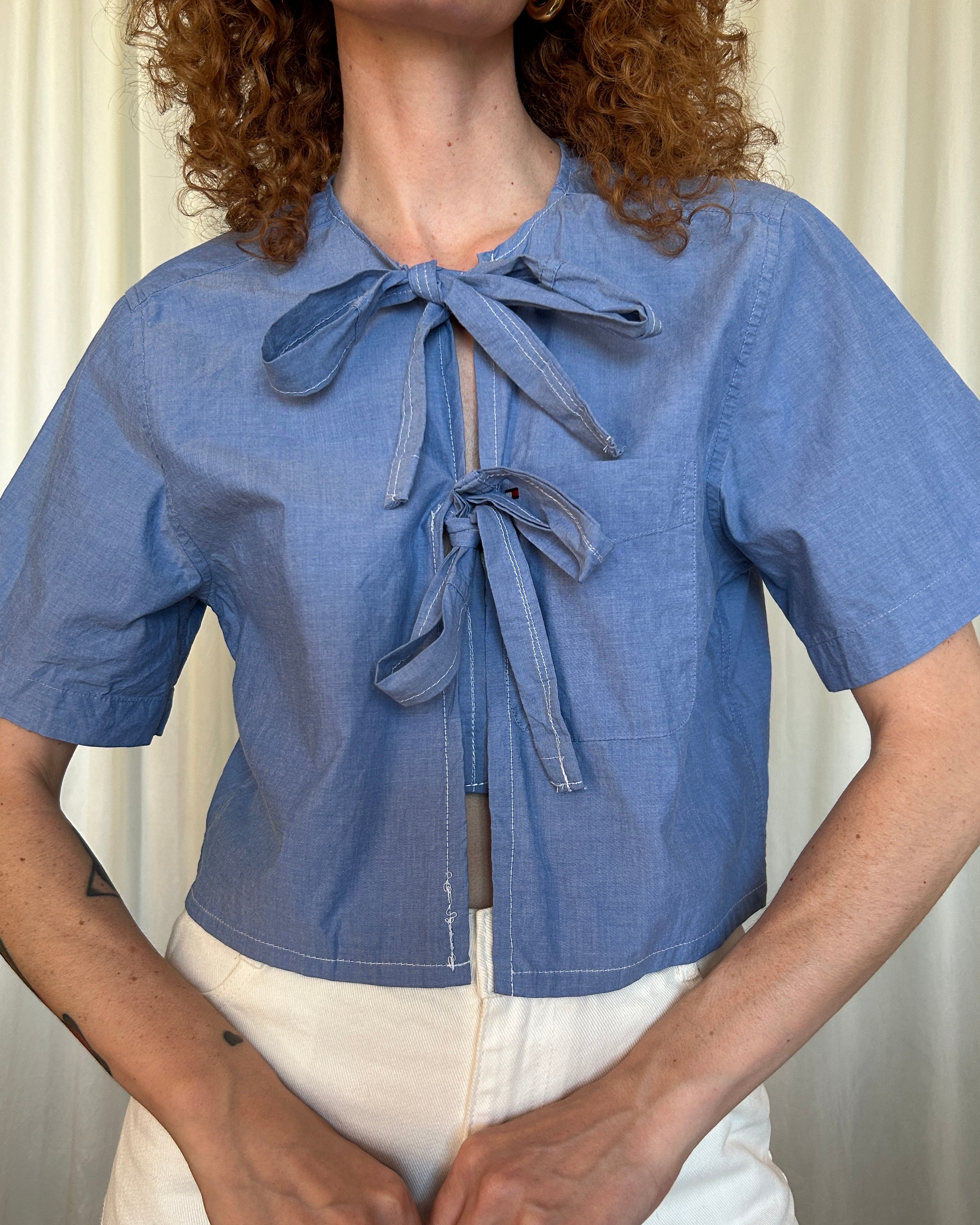 Camicia Tommy Hilfiger fiocco celeste