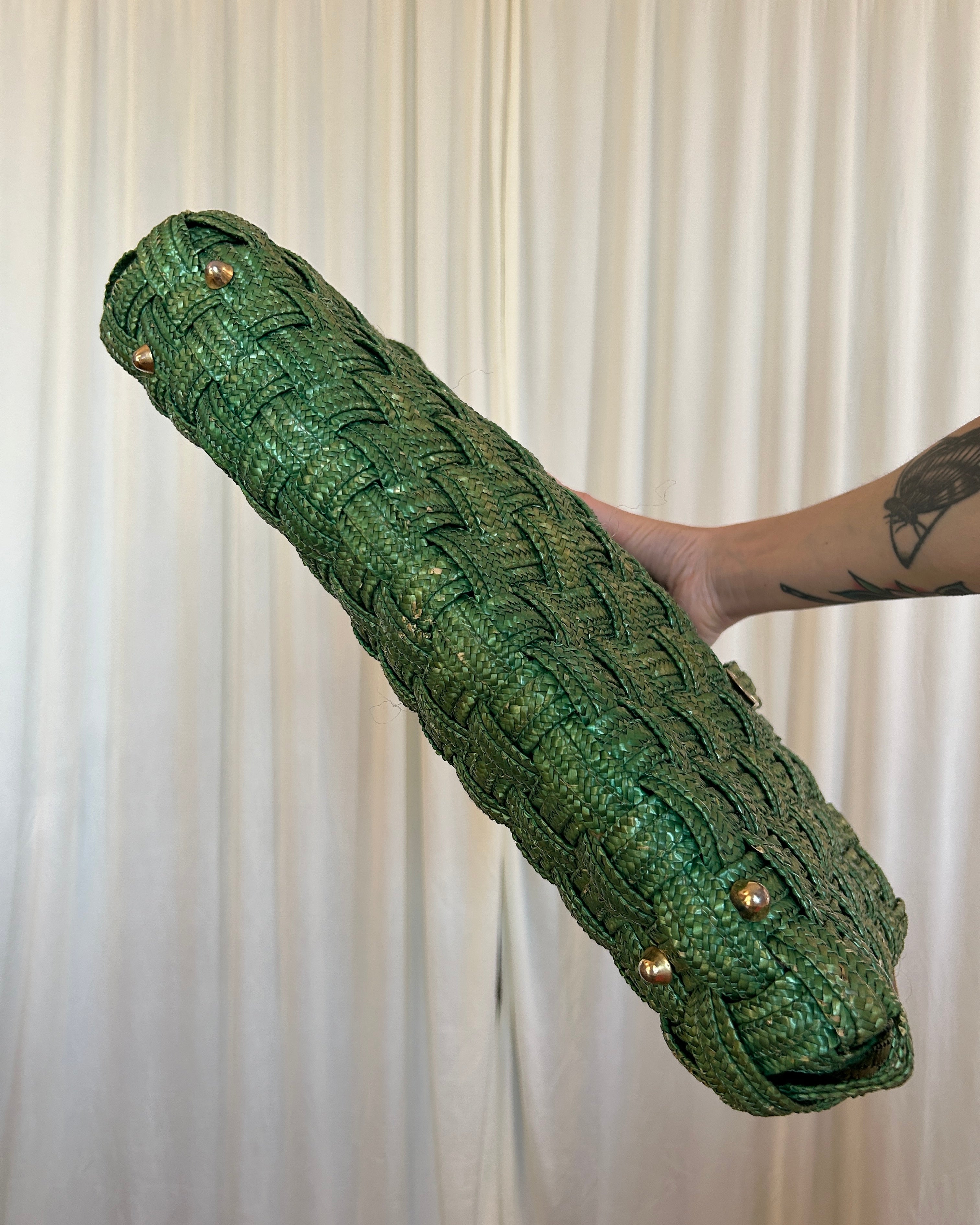Borsa paglia verde