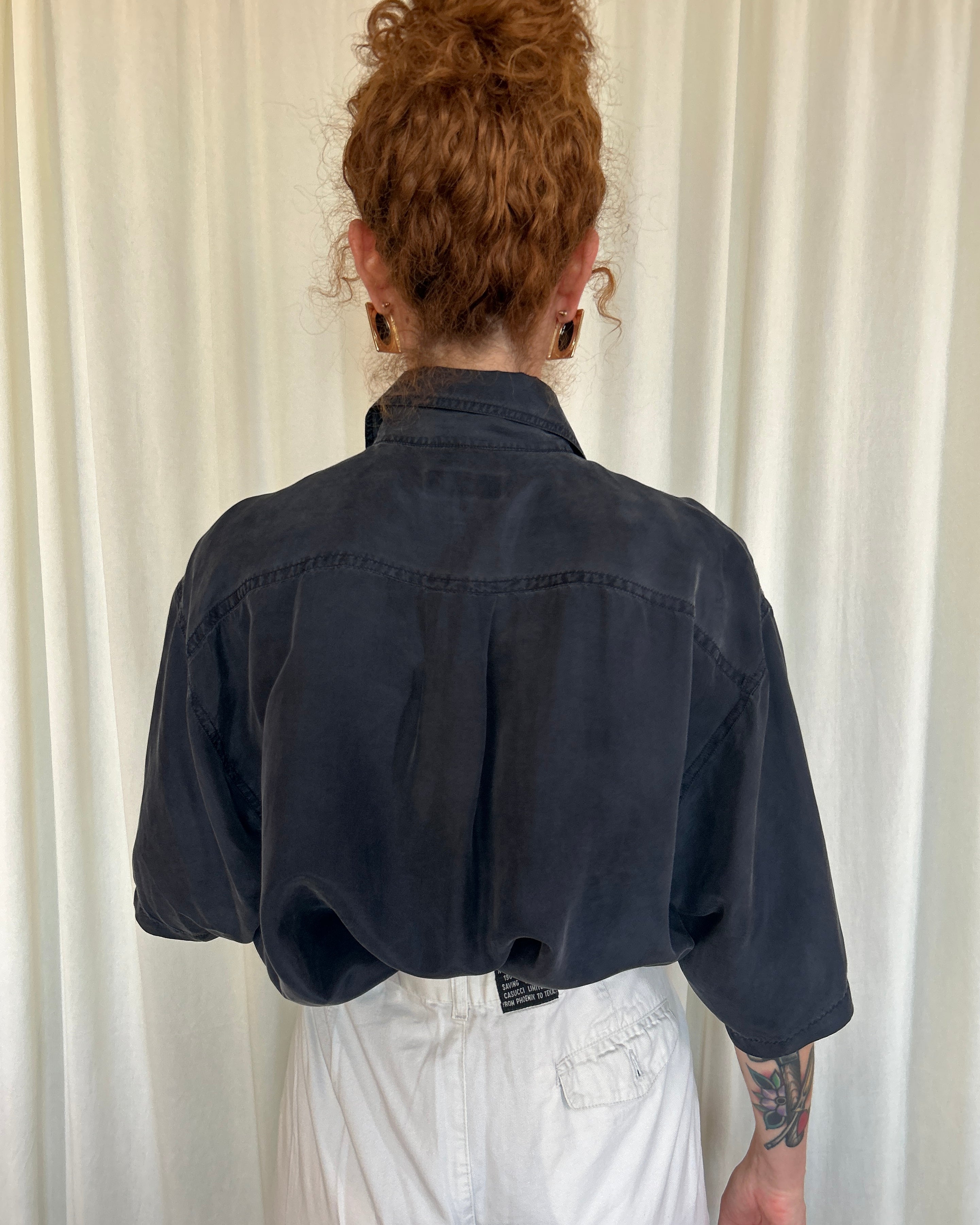 Camicia seta nera