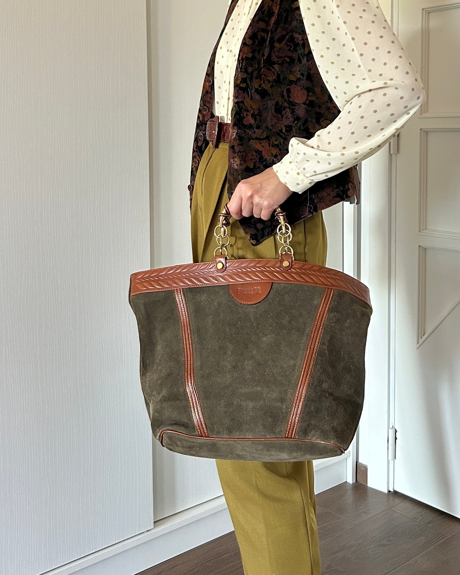 Borsa scamosciata