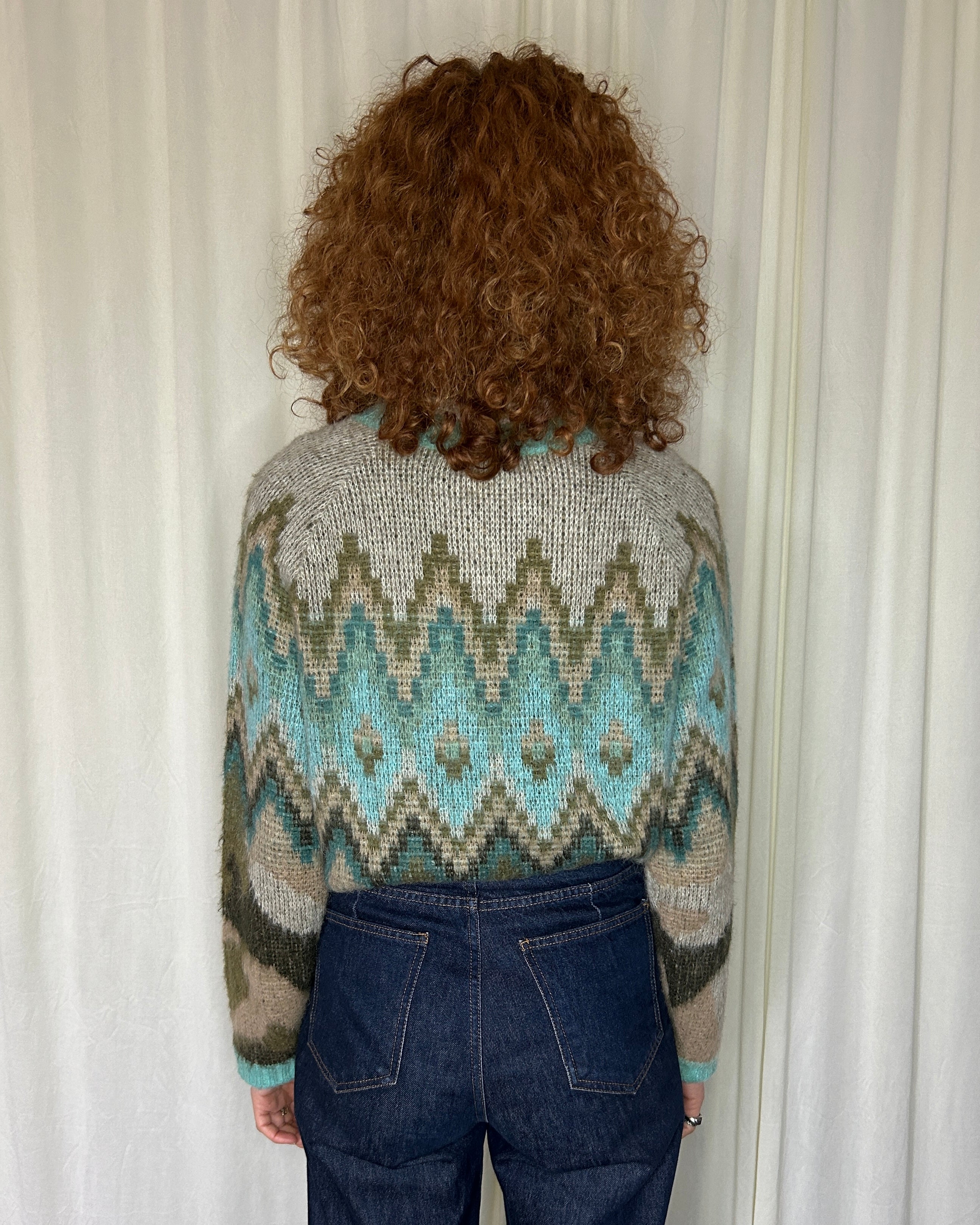 Maglione verde e azzurro