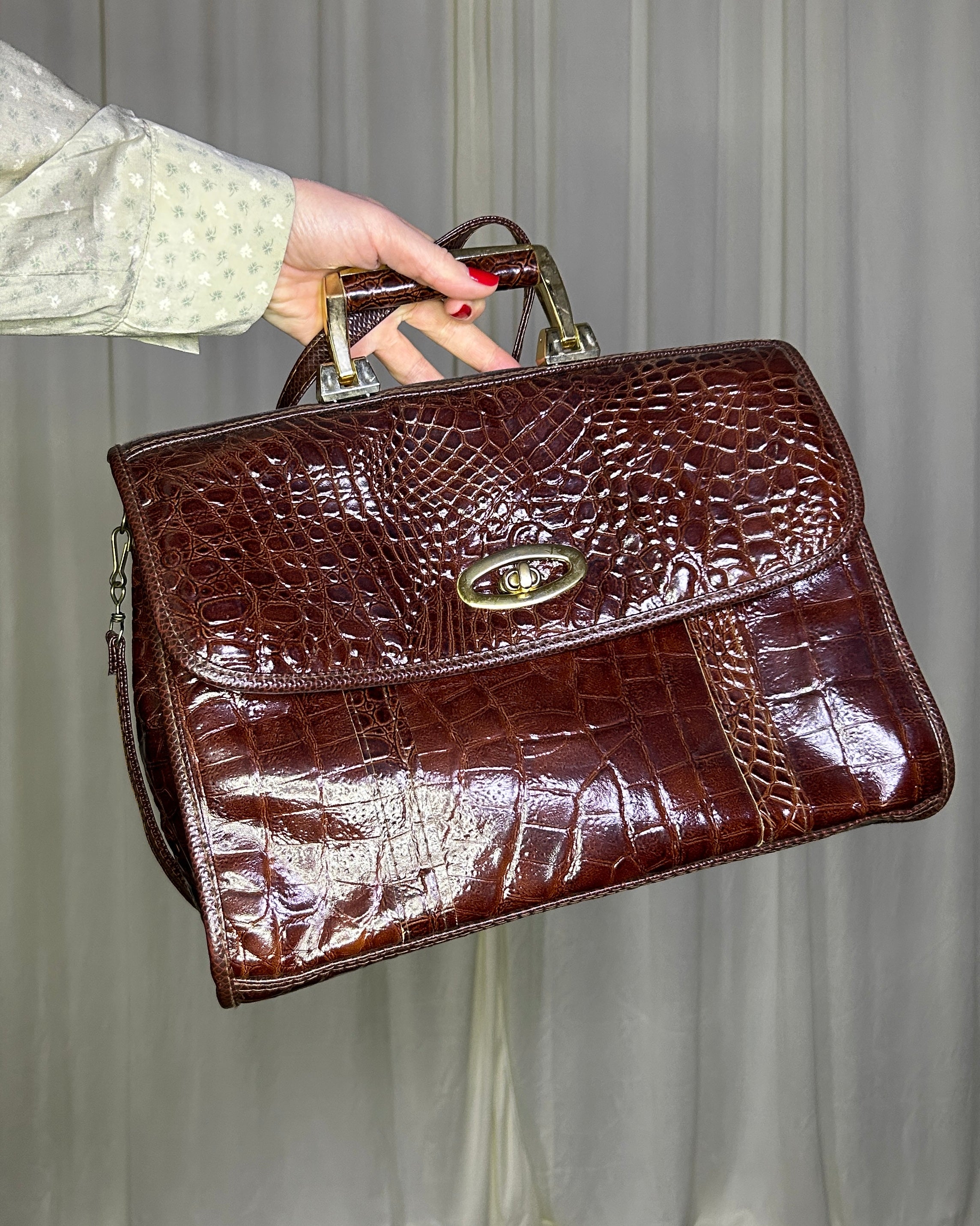 Borsa martellata marrone