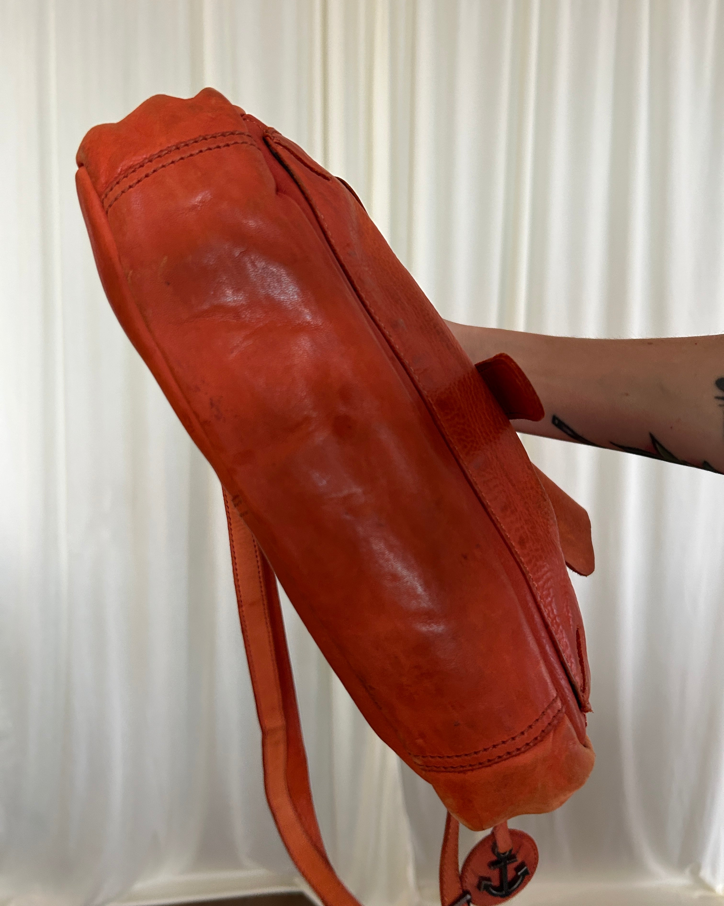 Borsa pelle arancio