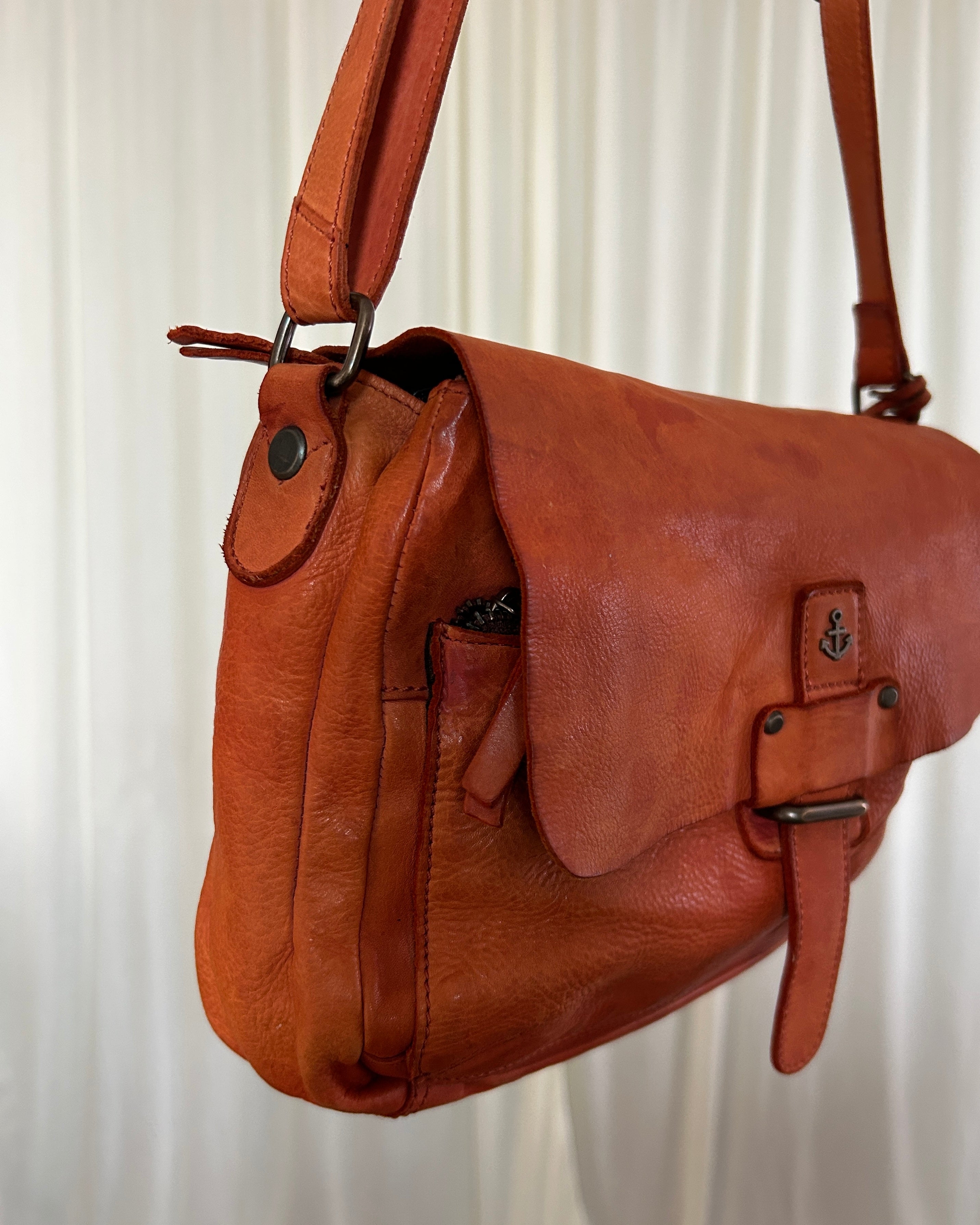 Borsa pelle arancio