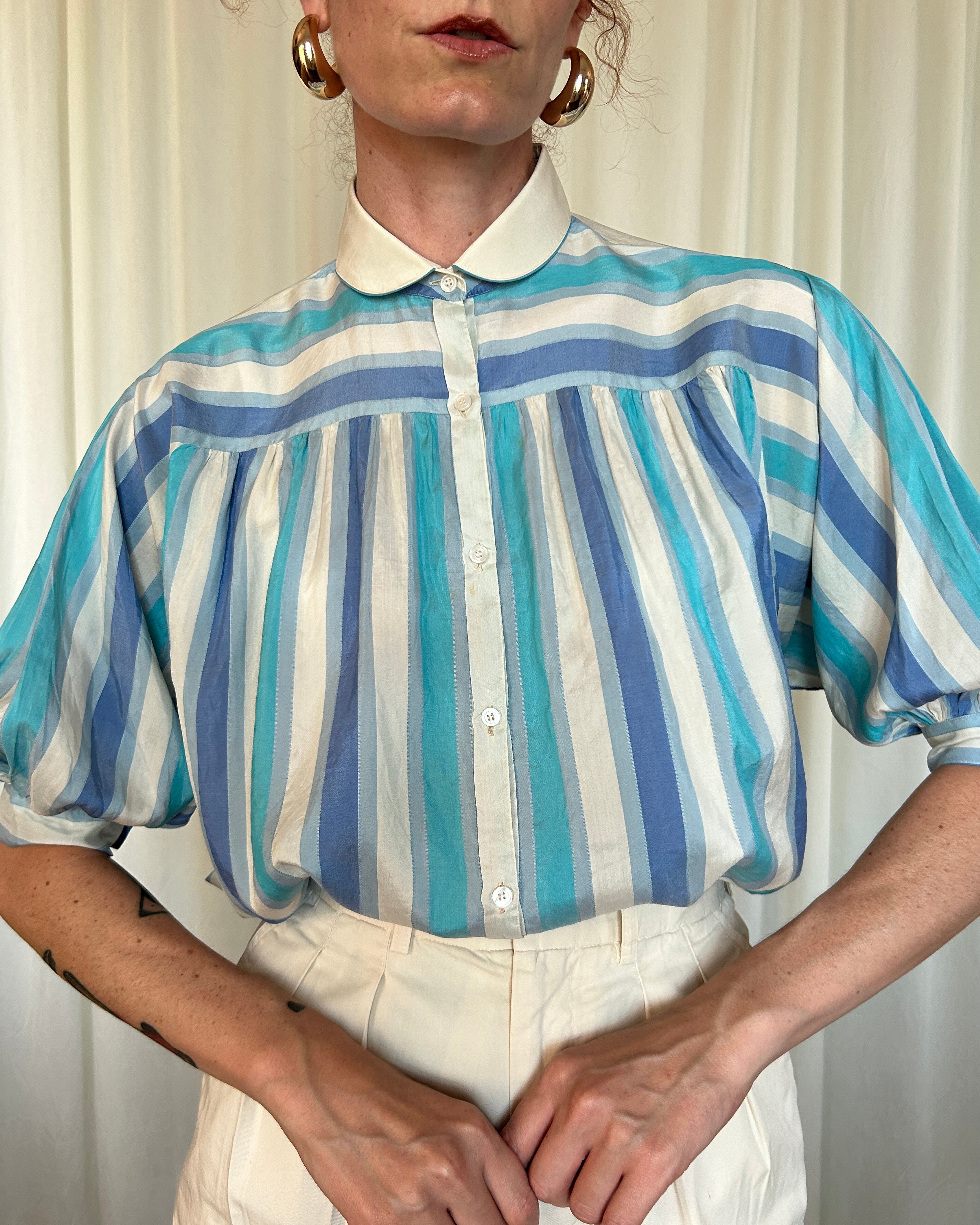 Camicia righe blu