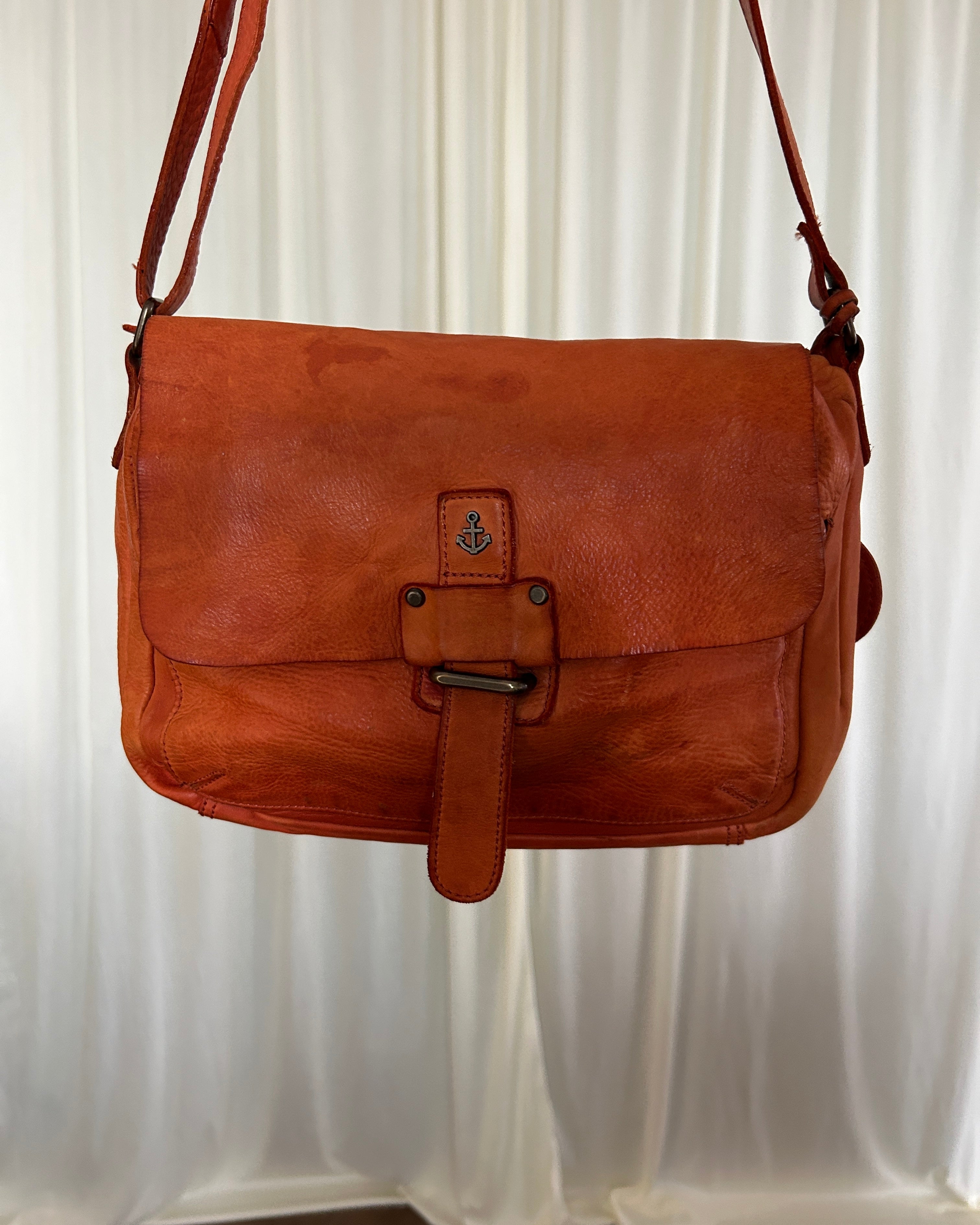 Borsa pelle arancio