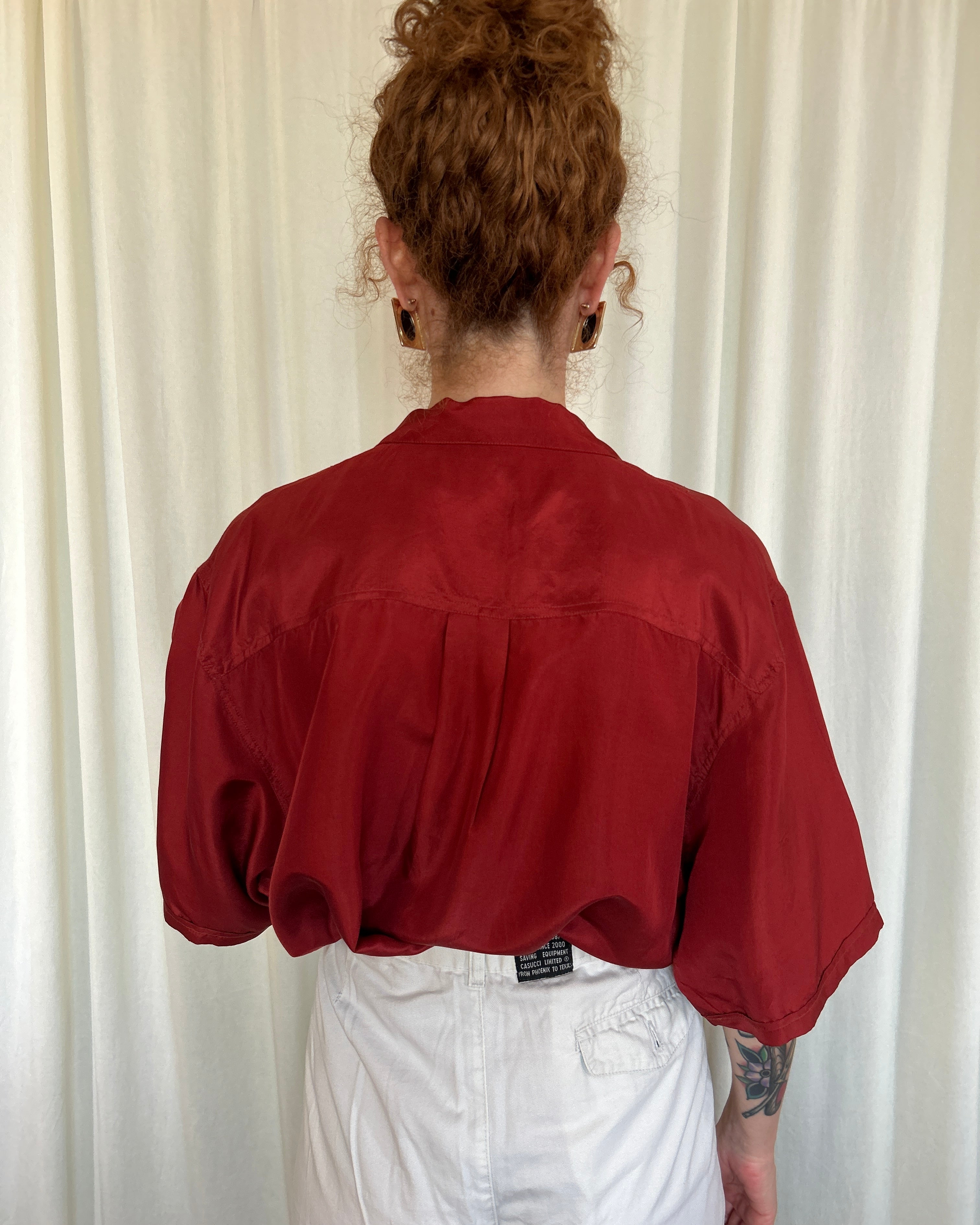 Camicia seta rossa