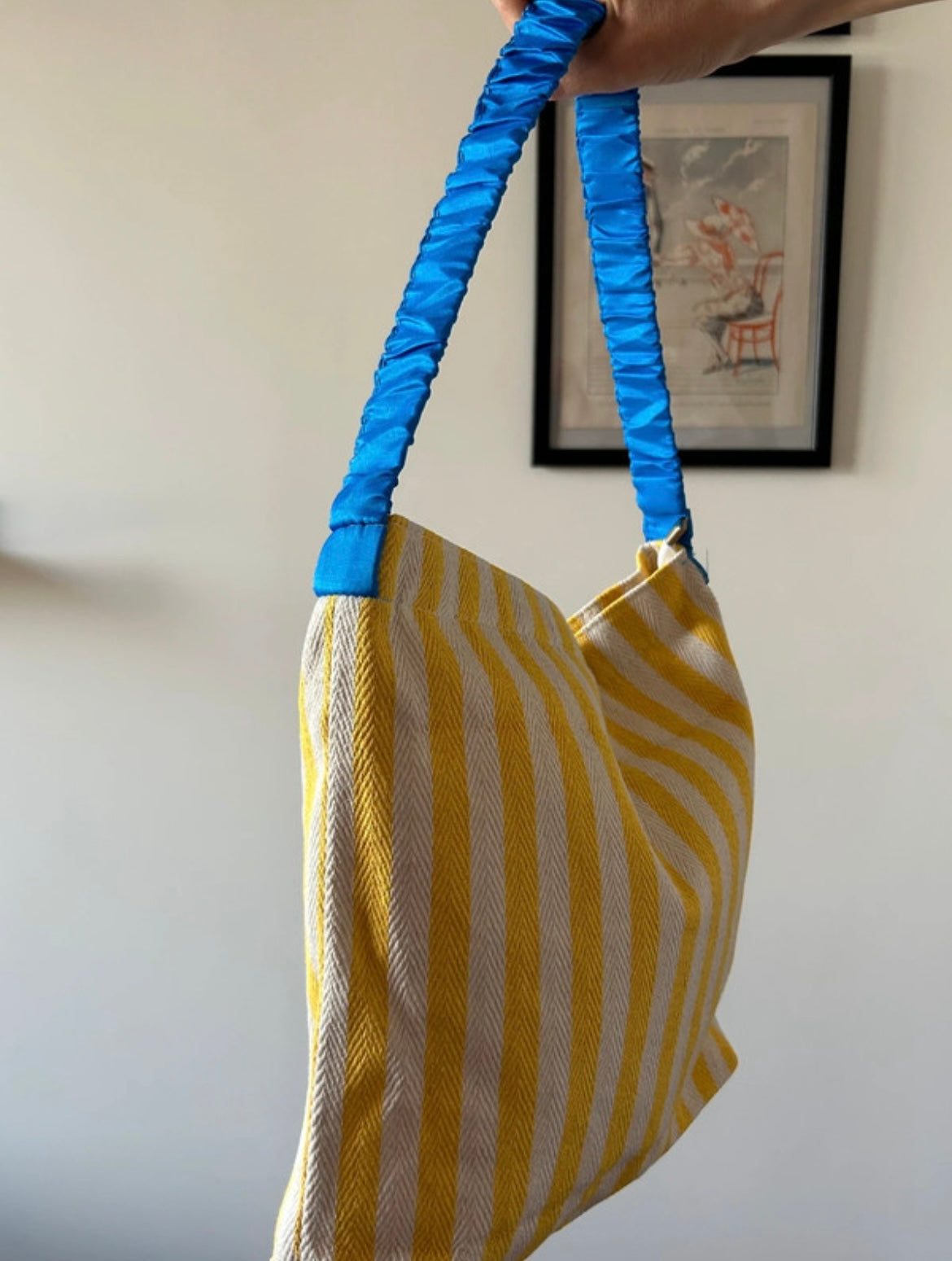 Shopper righe bianche e gialle