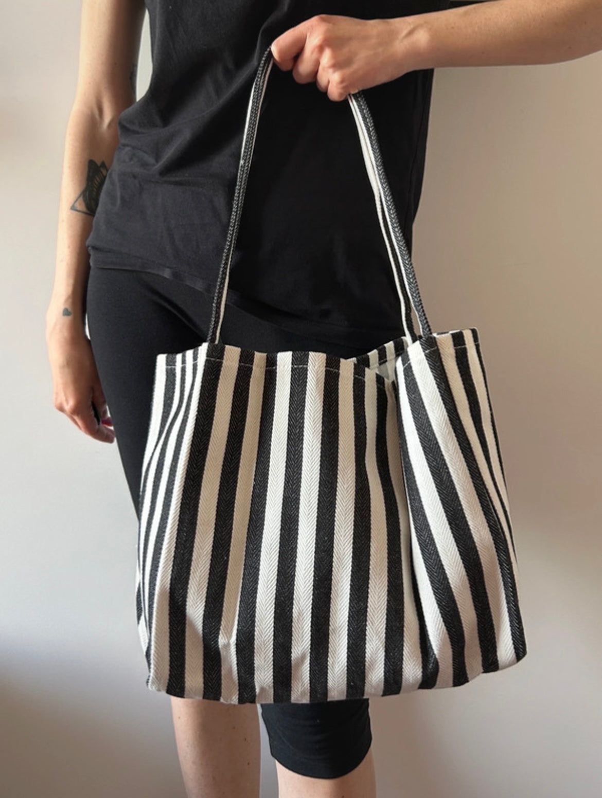 Shopper righe bianche e nere