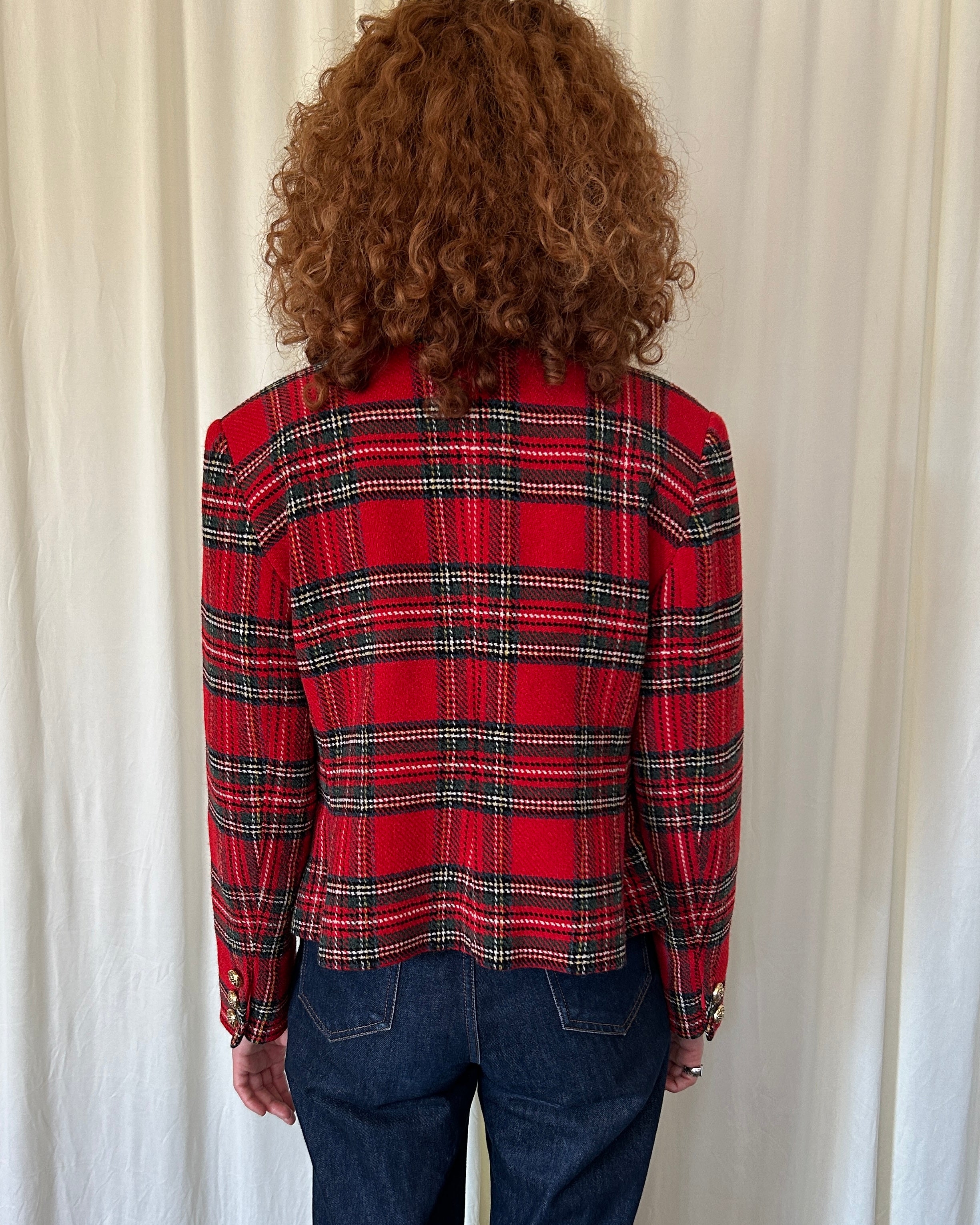 Blazer tartan rosso