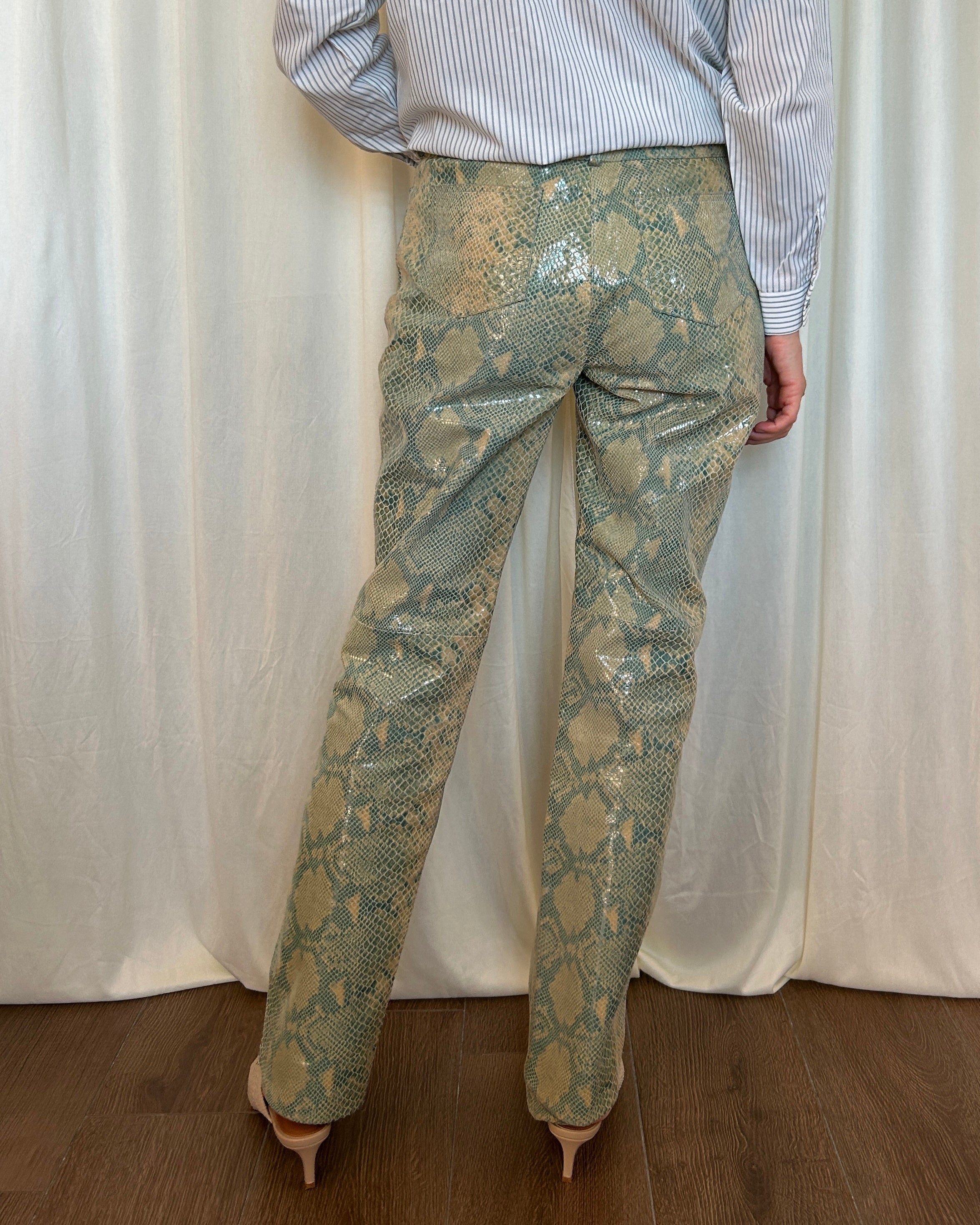 Pantalone pelle pitonato
